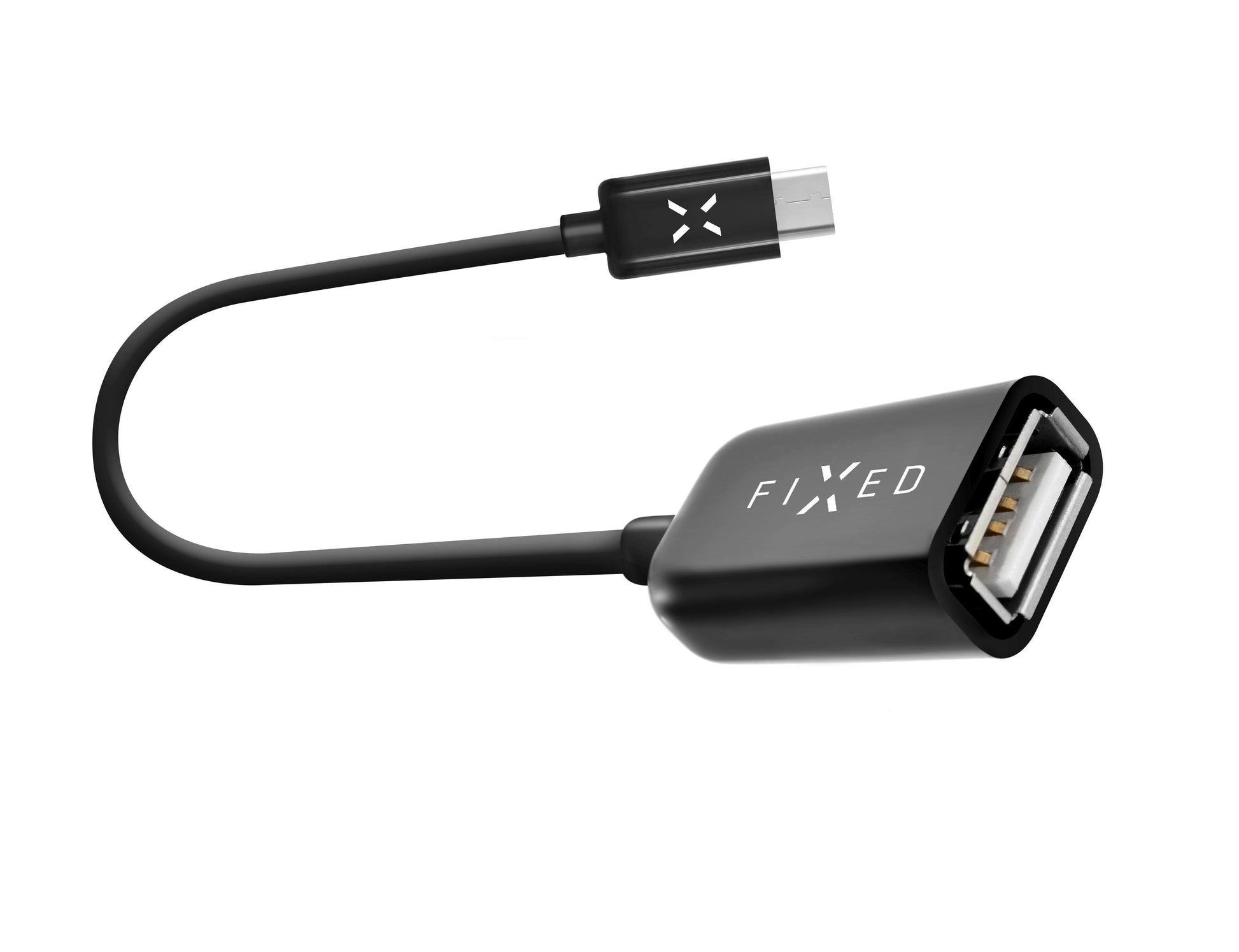 OTG datový kabel FIXED s konektory USB-C/USB-A, USB 2.0, 20 cm, černý - FIXED