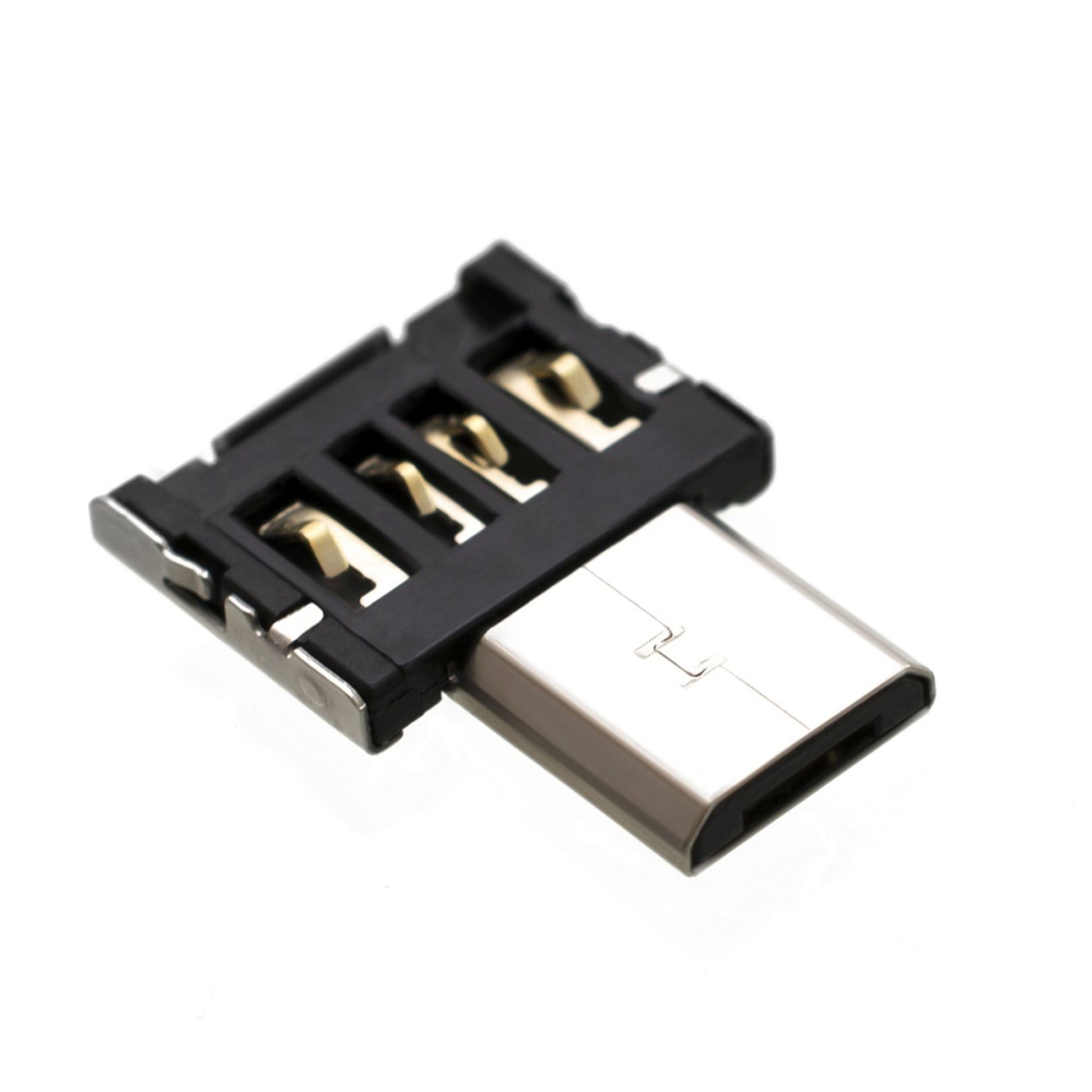 Miniaturní microUSB OTG adaptér FIXED pro mobilní telefony a tablety s pouzdrem, USB 2.0, černý - FIXED