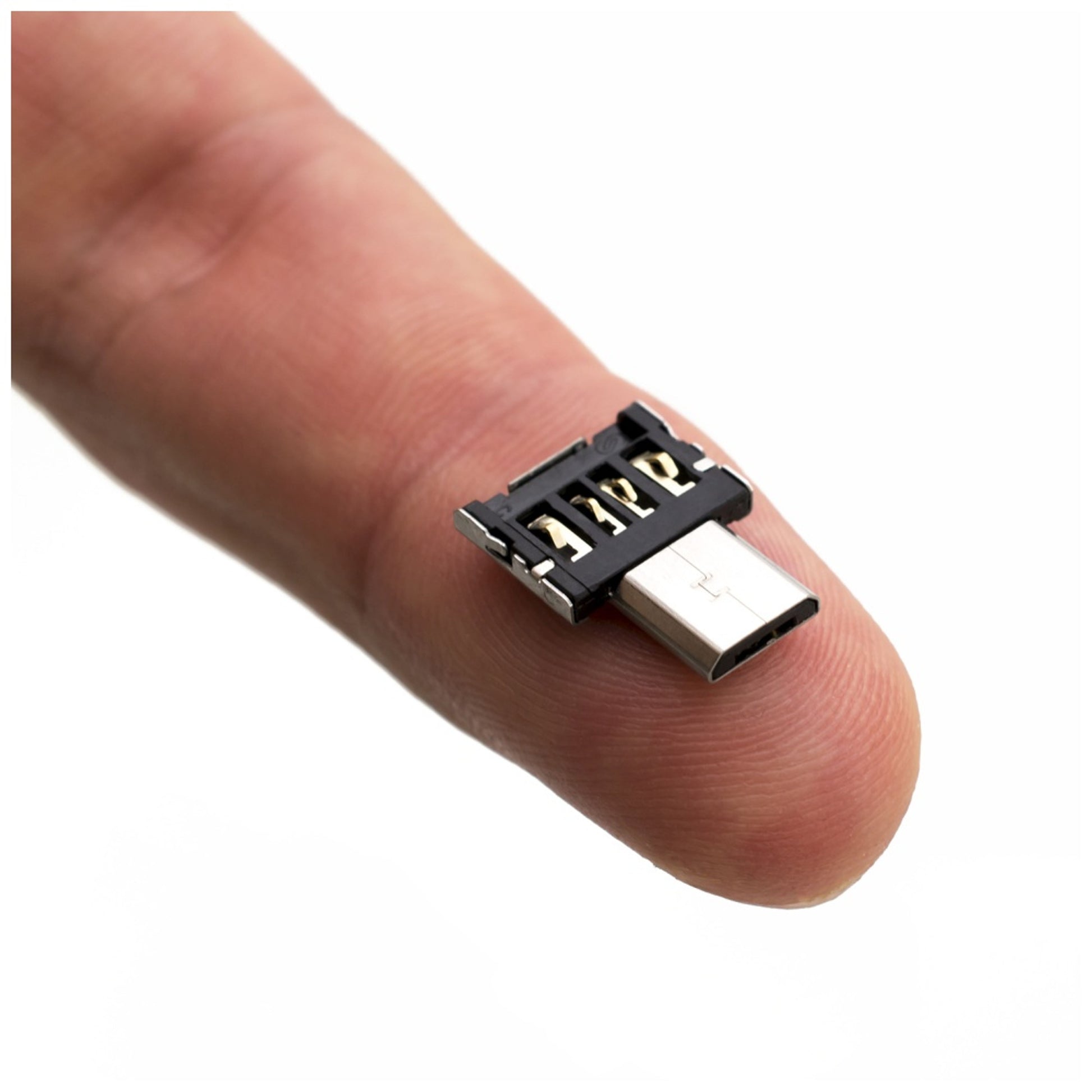 Miniaturní microUSB OTG adaptér FIXED pro mobilní telefony a tablety s pouzdrem, USB 2.0, černý - FIXED