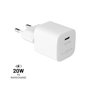 Síťová nabíječka FIXED Mini s USB-C výstupem a podporou PD, 20W, bílá - FIXED