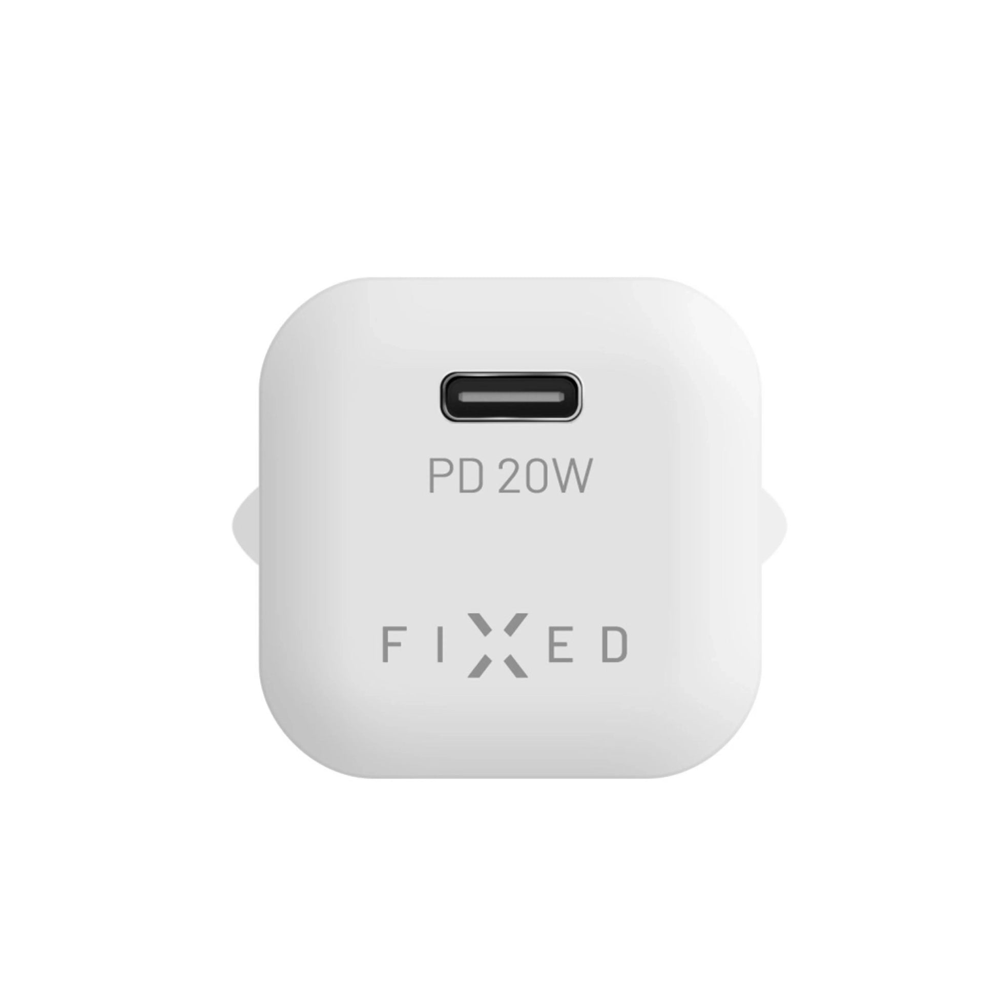 Set síťové nabíječky FIXED Mini s USB-C výstupem a USB-C/USB-C kabelu, podpora PD, 1 metr, 20W, bílý - FIXED