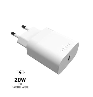 Síťová nabíječka FIXED s USB-C výstupem a podporou PD, 20W, bílá - FIXED