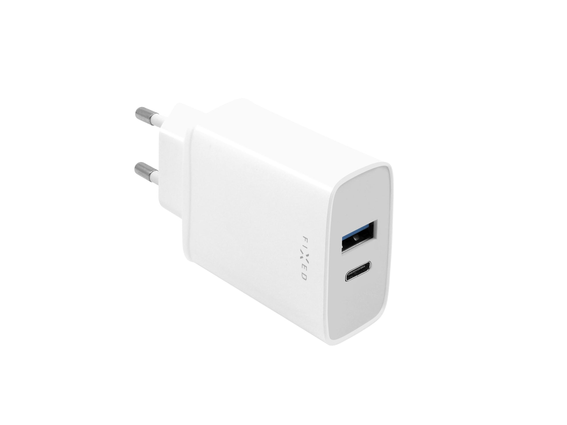 Síťová nabíječka FIXED s USB-C a USB výstupem, podpora PD, 30W, bílá - FIXED