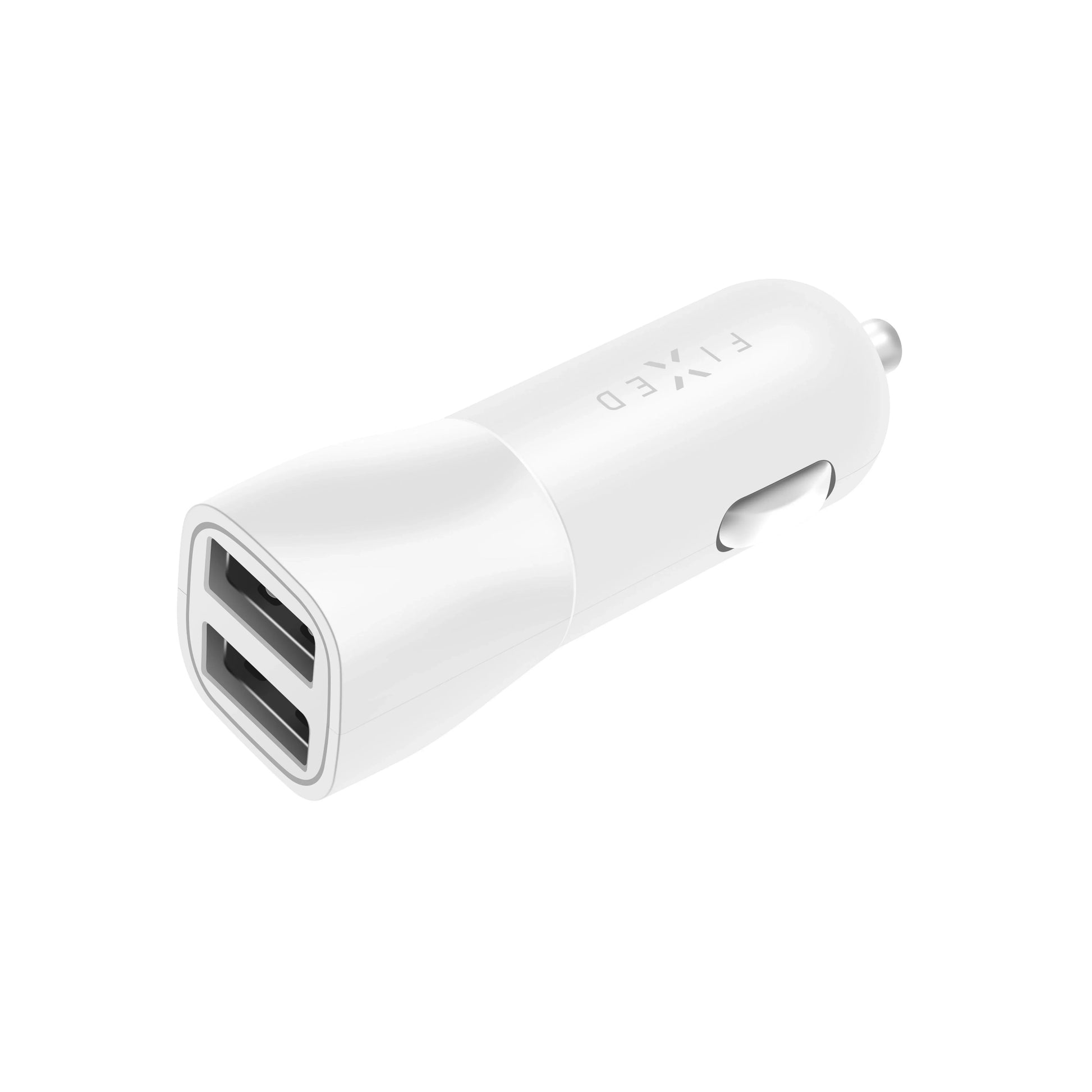 Autonabíječka FIXED s 2xUSB výstupem, 15W Smart Rapid Charge, bílá - FIXED