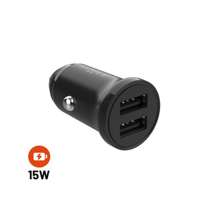 Autonabíječka FIXED s 2xUSB výstupem, 15W Smart Rapid Charge, černá - FIXED