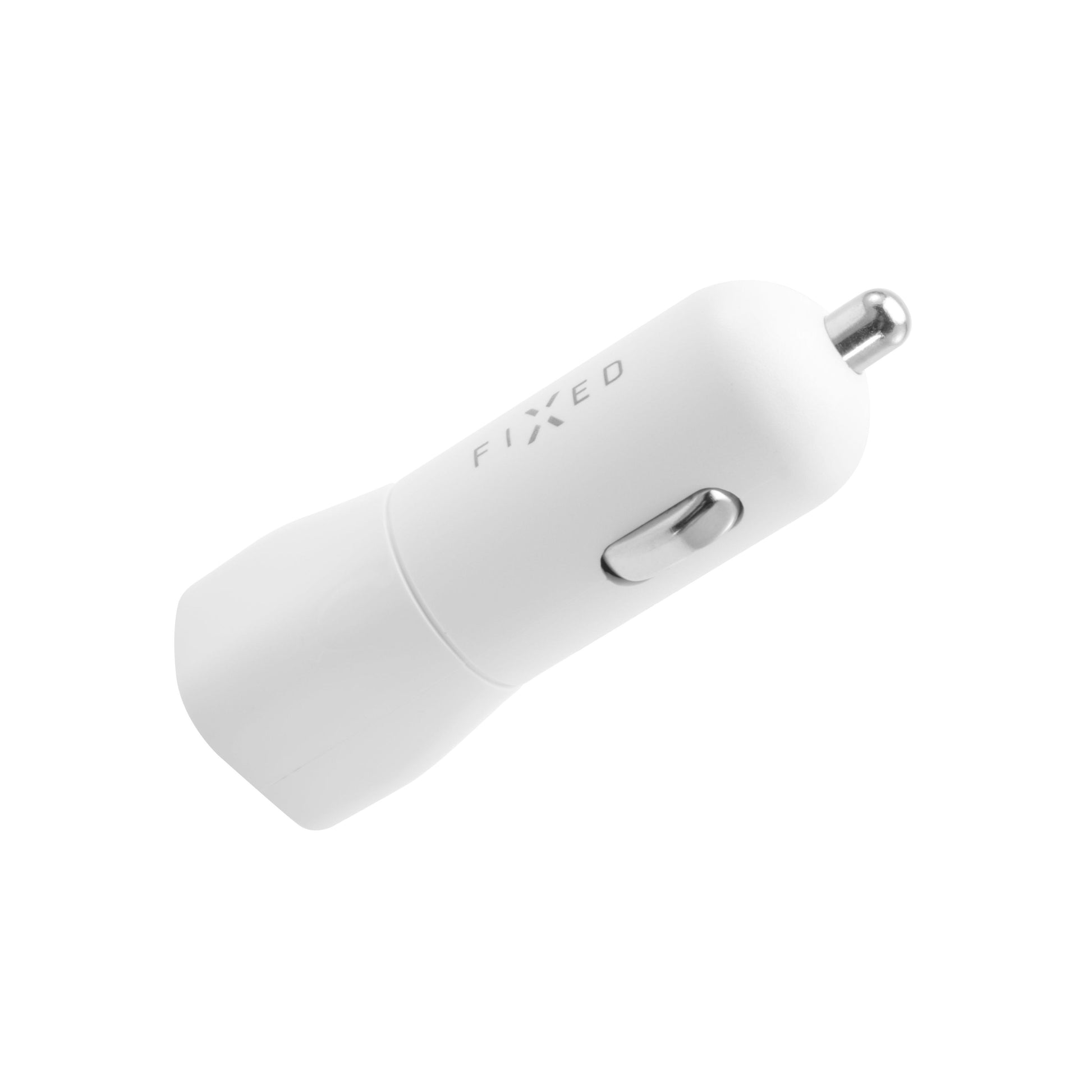 Set autonabíječky FIXED s USB-C výstupem a USB-C/Lightning kabelu, podpora PD, 1 metr, MFI, 18W, bílý - FIXED
