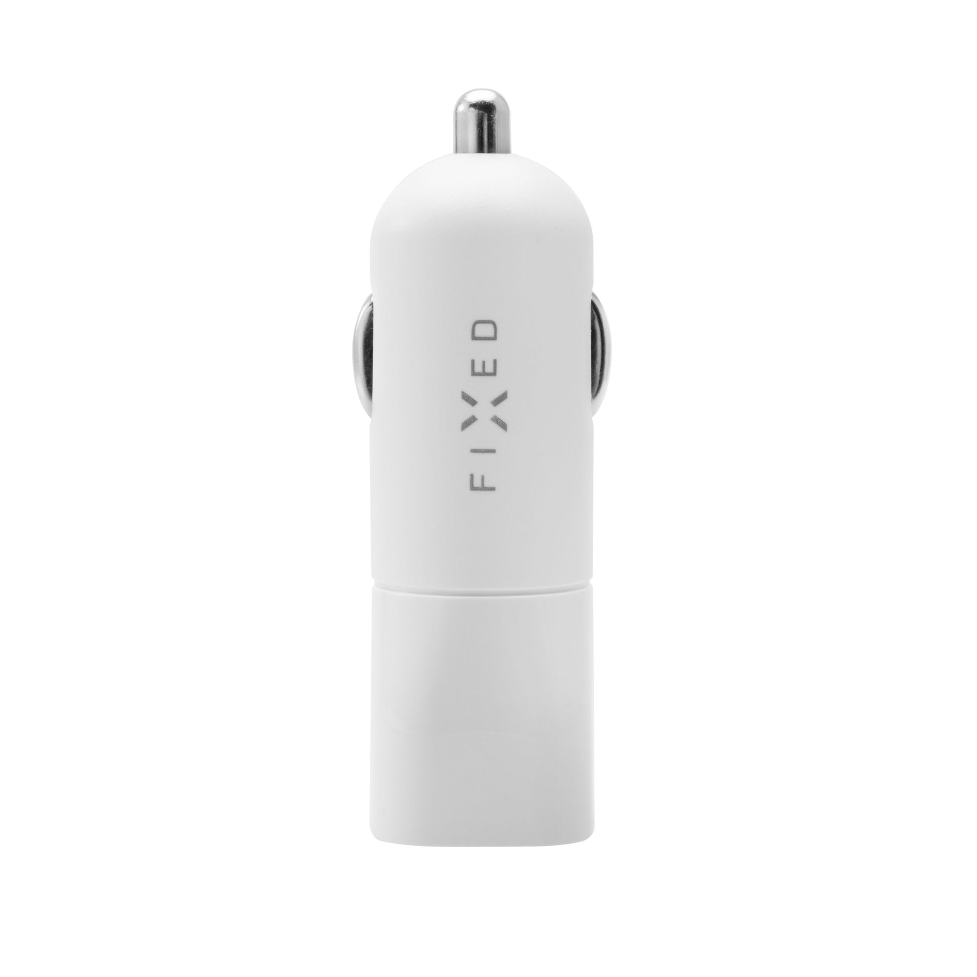 Set autonabíječky FIXED s USB-C výstupem a USB-C/Lightning kabelu, podpora PD, 1 metr, MFI, 18W, bílý - FIXED