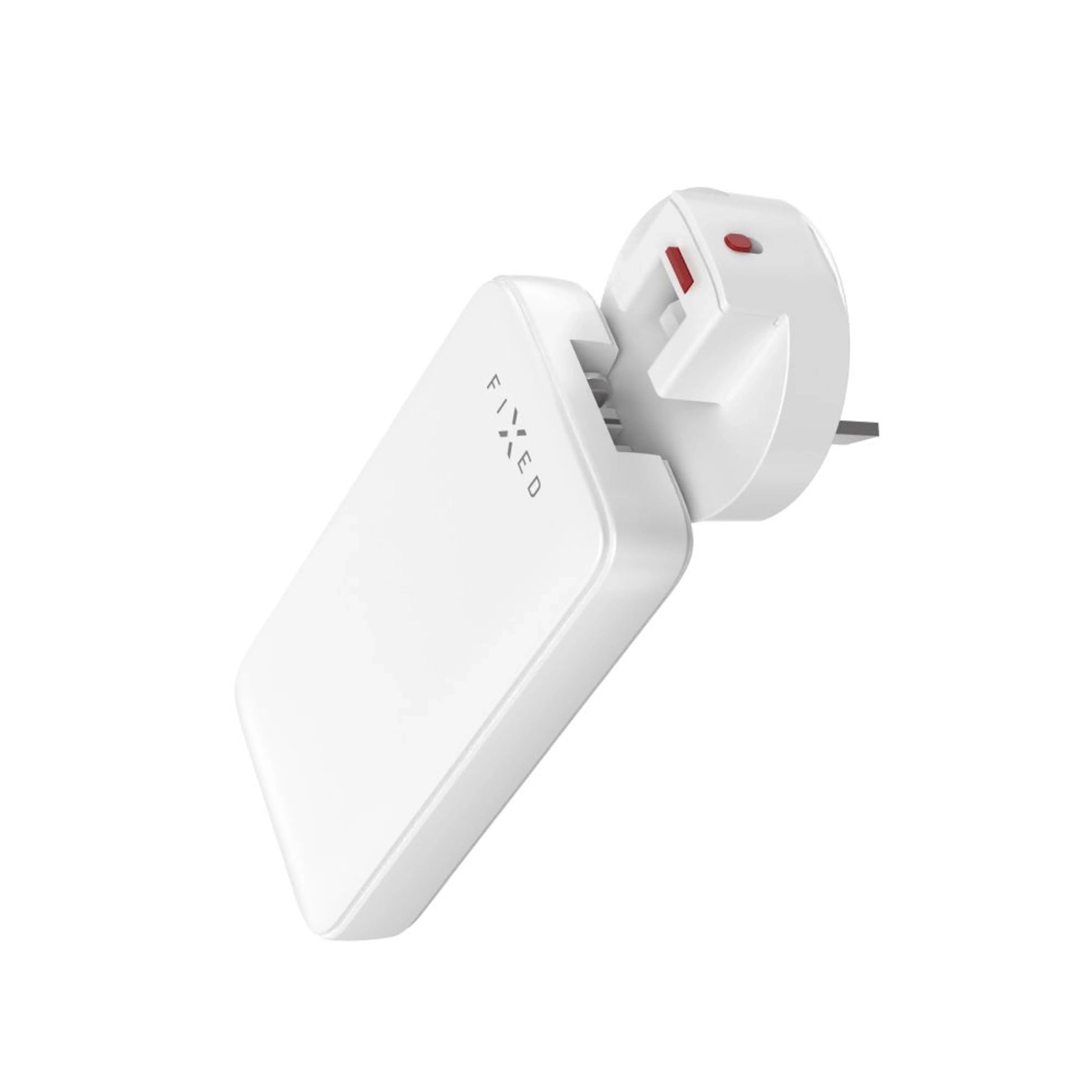 Síťová GaN nabíječka FIXED Slim Traveller s 2x USB-C výstupem s vyměnitelnými adaptéry, 45W, bílá - FIXED