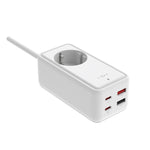 Síťový prodlužovací adaptér FIXED Charging Strip s 2x USB-C a 2x USB, GaN III, 1.5m, PD 65W, bílý - FIXED