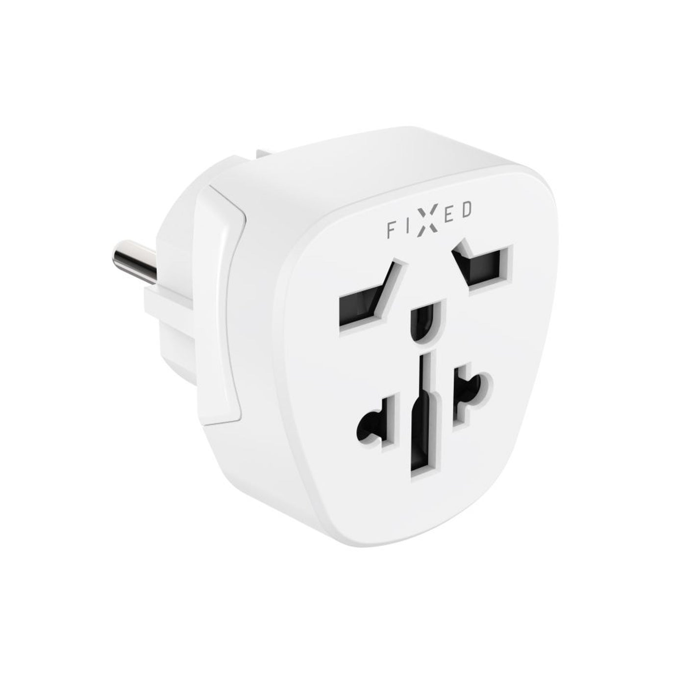 Adaptér FIXED EU Adapter 2 pro zapojení UK, US, AUS zařízení do EU zásuvek, bílý - FIXED