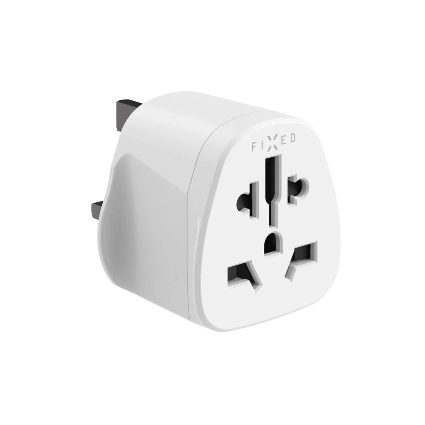 Adaptér FIXED UK Adapter pro zapojení EU, US, AUS zařízení do UK zásuvek, bílý - FIXED
