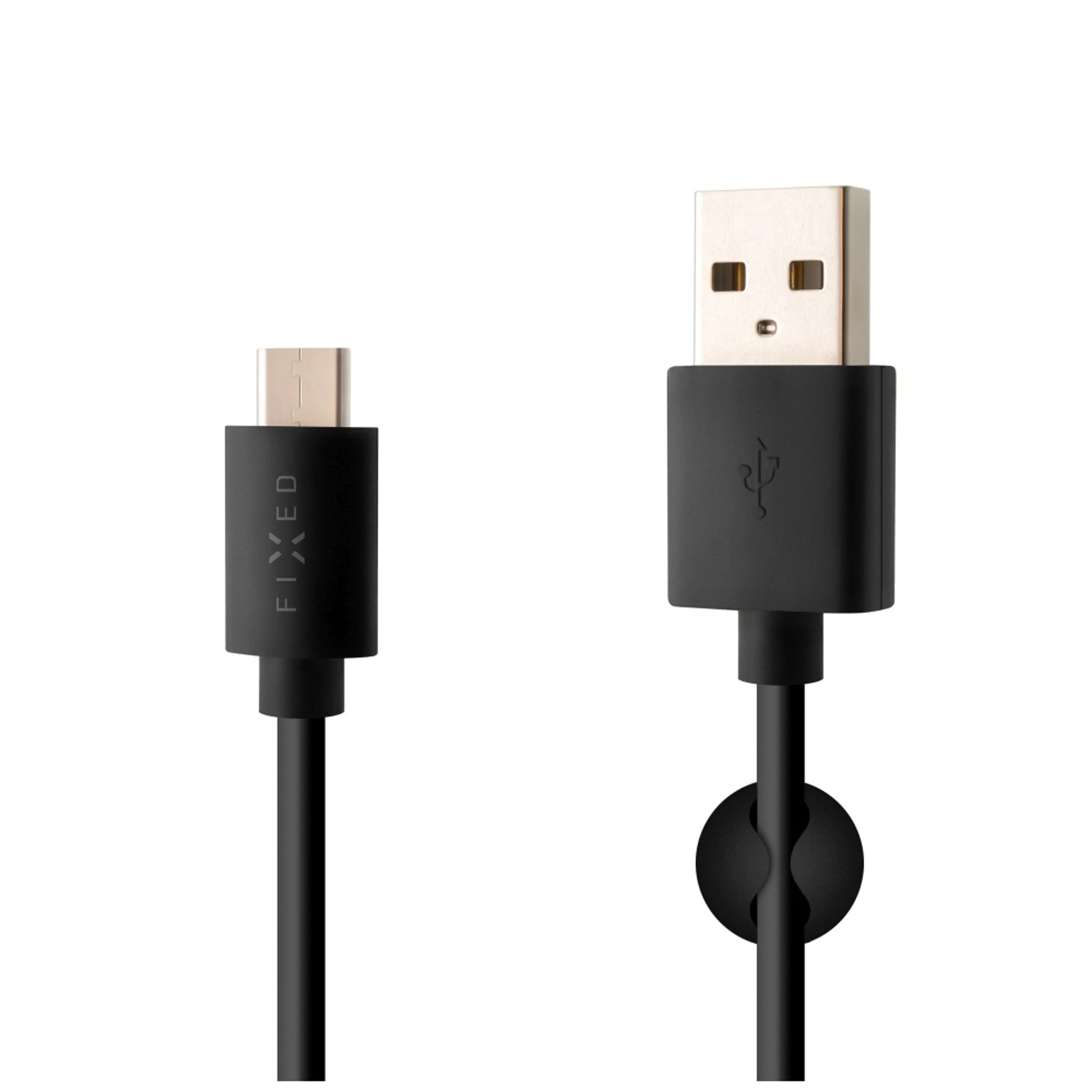 Datový a nabíjecí kabel FIXED s konektory USB/USB-C, USB 2.0, 1 metr, černý - FIXED