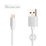 Datový a nabíjecí kabel FIXED s konektory USB/Lightning, 1 metr, MFI certifikace, bílý - FIXED