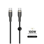Krátký nabíjecí a datový opletený kabel FIXED s konektory USB-C/USB-C a podporou PD, 0.5m, USB 2.0, 100W, černý - FIXED