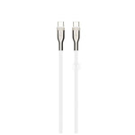 Dlouhý nabíjecí a datový opletený kabel FIXED s konektory USB-C/USB-C a podporou PD, 2 m, USB 2.0, 100W, bílý - FIXED