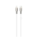 Krátký nabíjecí a datový opletený kabel FIXED s konektory USB-C/Lightning a podporou PD, 0.5 m, MFI, bílý - FIXED