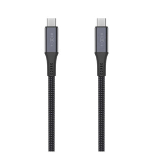Dlouhý nabíjecí a datový opletený kabel FIXED s konektory USB-C/USB-C, PD 3.1, 2 m, USB4gen2 20Gbps, 4K60Hz, 240W, šedý - FIXED