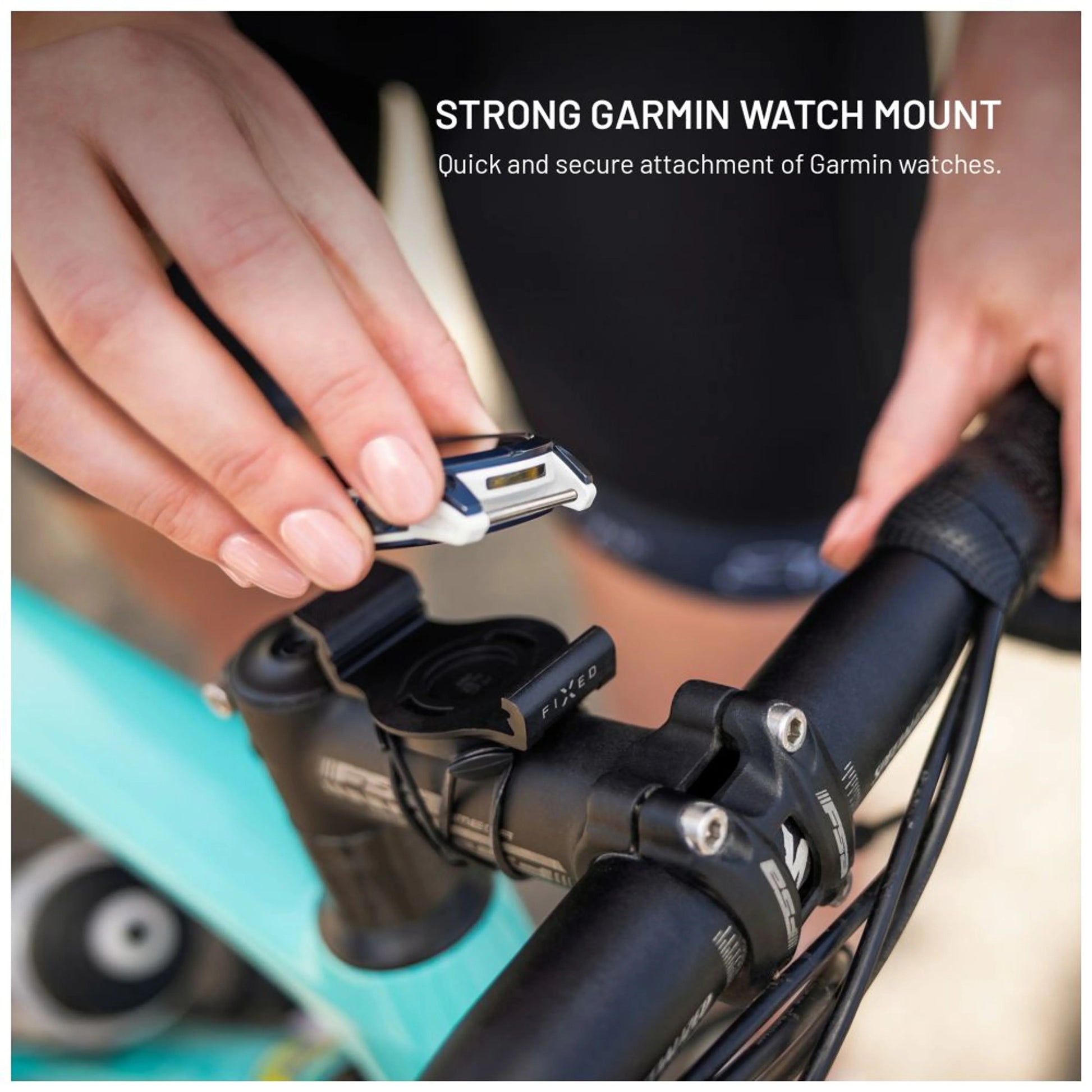 Držák chytrých hodinek na kolo FIXED Dock for Garmin 22mm, černý - FIXED