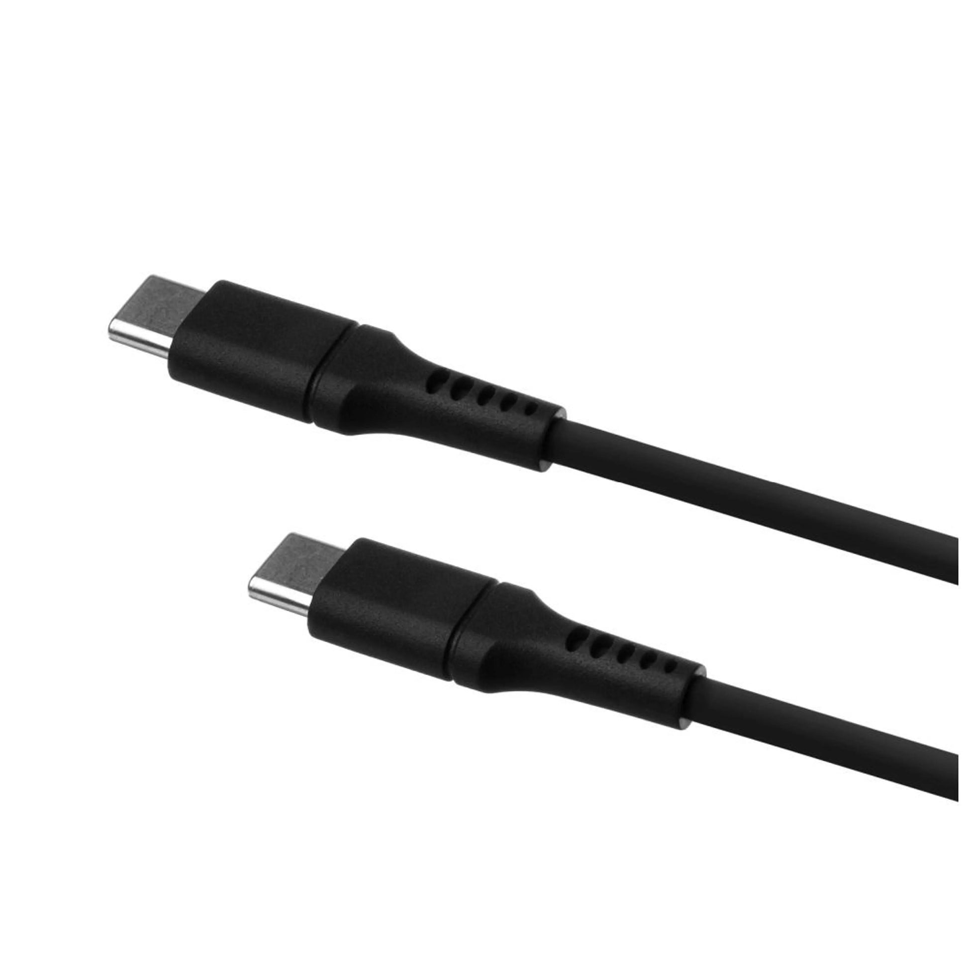 Dlouhý nabíjecí a datový Liquid silicone kabel FIXED s konektory USB-C/USB-C a podporou PD, 2m, USB 2.0, 60W, černý - FIXED