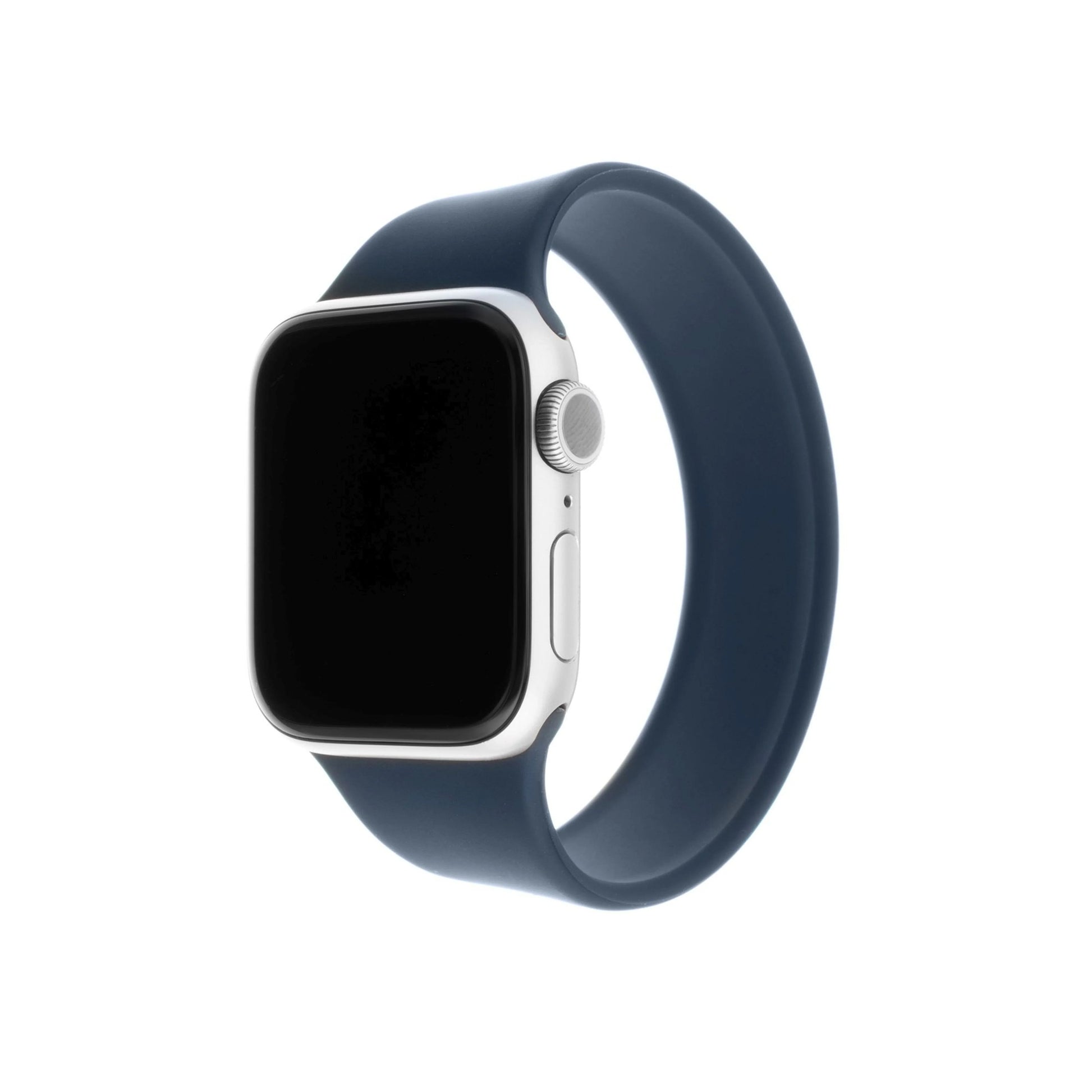 Elastický silikonový řemínek FIXED Silicone Strap pro Apple Watch 42/44/45/46/49mm, velikost XS, modrý - FIXED