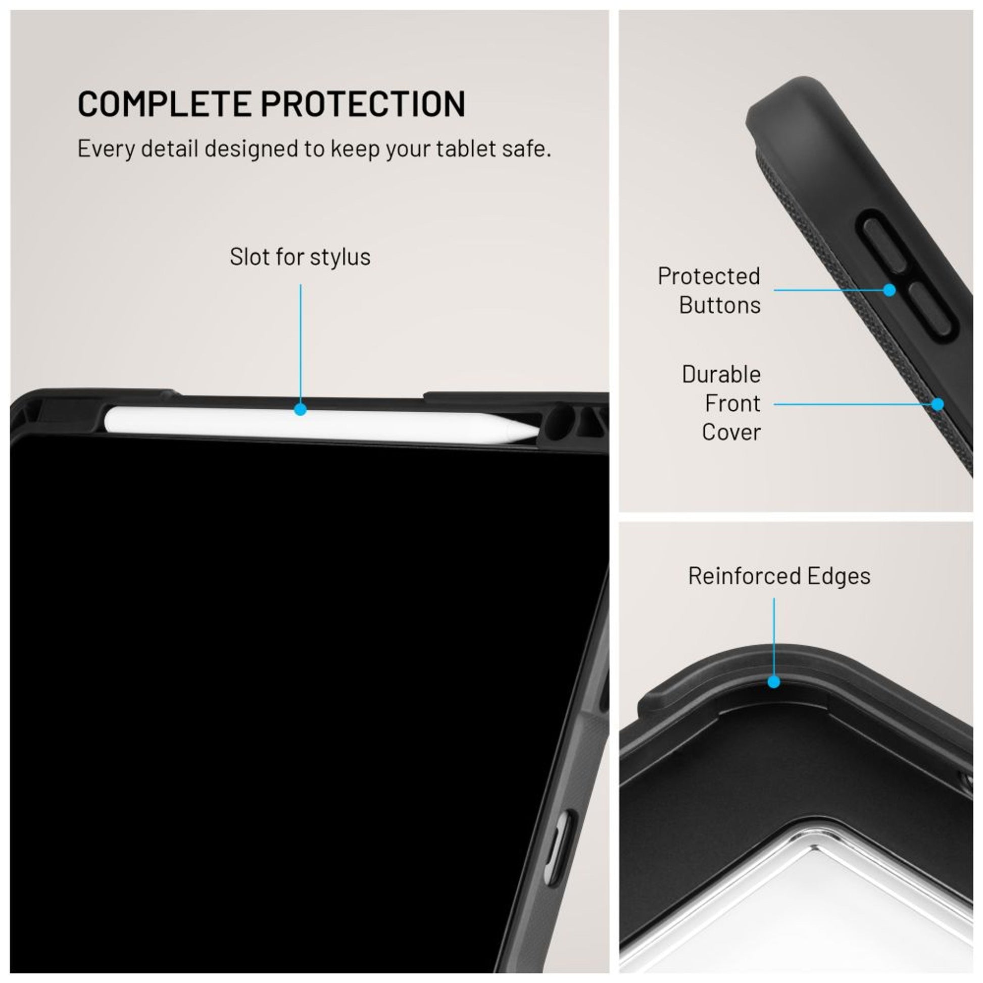 Odolné pouzdro se stojánkem FIXED Enduro pro Apple iPad Pro 11" (2024), černé - FIXED