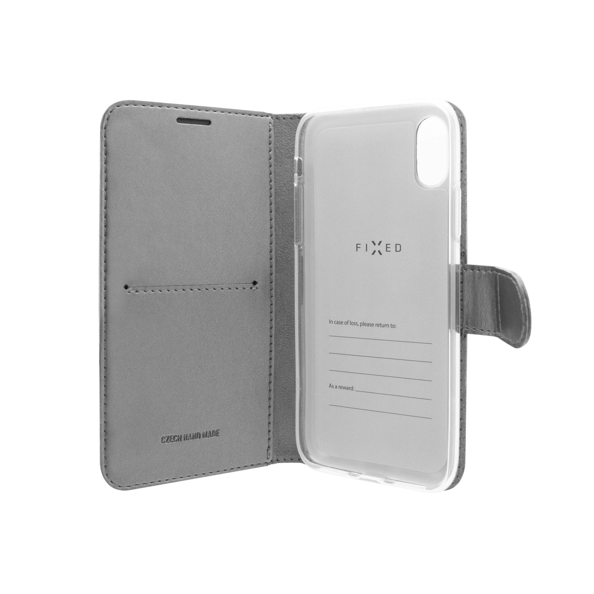 Pouzdro typu kniha FIXED FIT Shine pro Apple iPhone 13 Pro Max, antracitové - FIXED