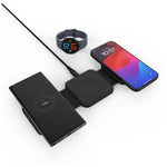Bezdrátová skládací nabíječka 3v1 FIXED Flex for Samsung, 15W+3W+15W, černá - FIXED