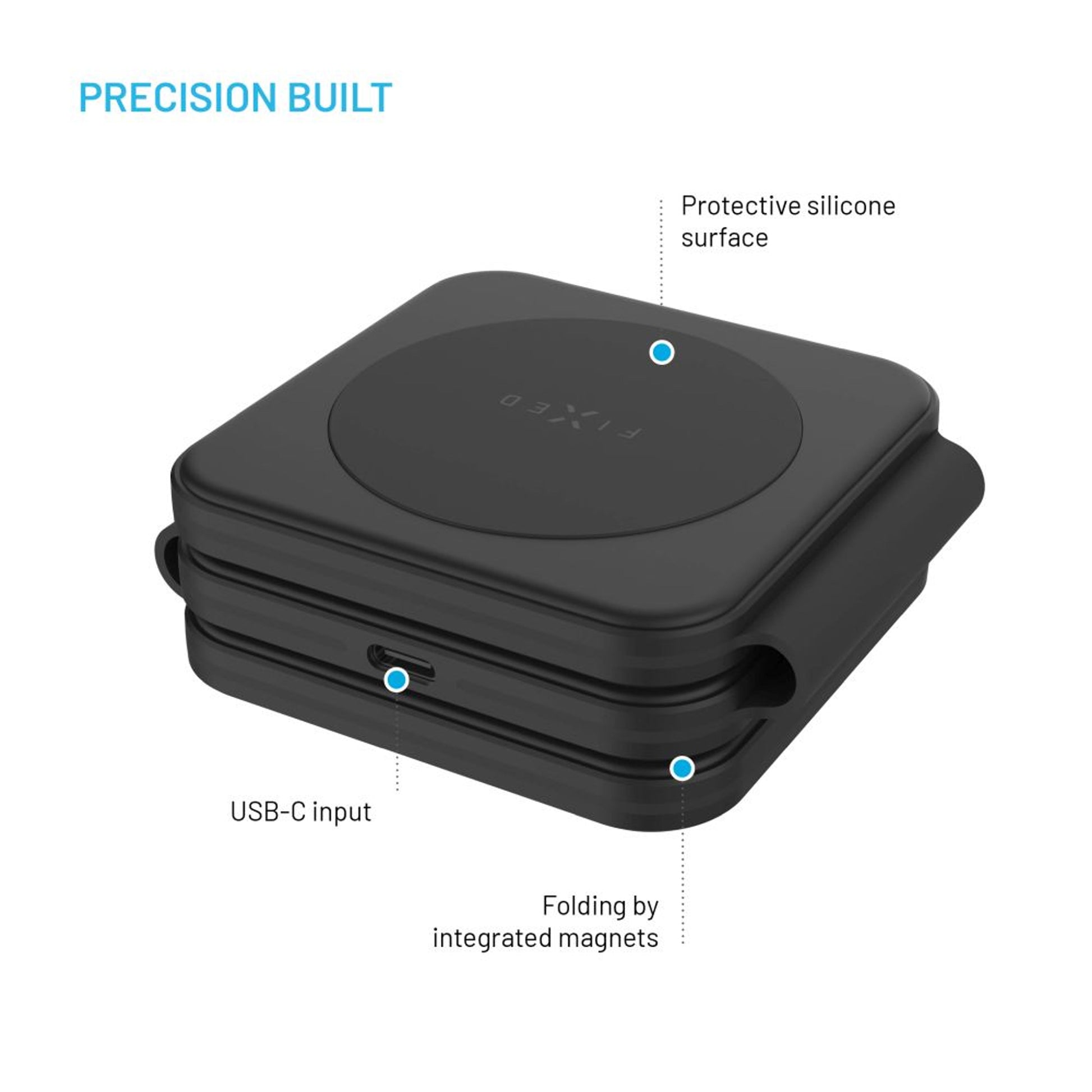 Bezdrátová skládací nabíječka 3v1 FIXED Flex for Samsung, 15W+3W+15W, černá - FIXED