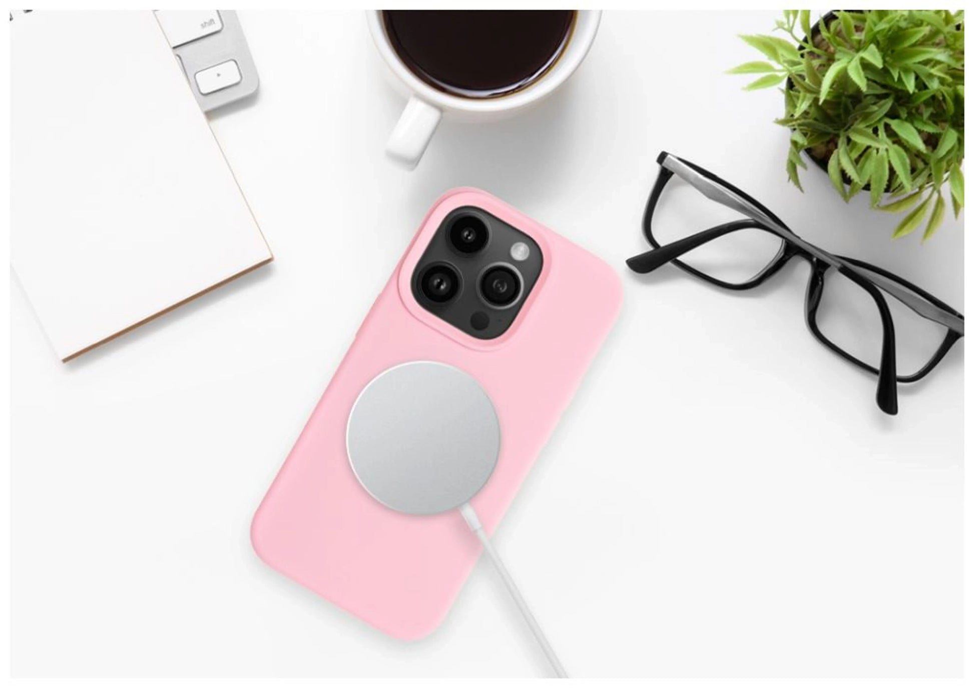 Tylna obudowa FIXED MagFlow z obsługą MagSafe dla Samsung Galaxy A26 5G, różowa - FIXED