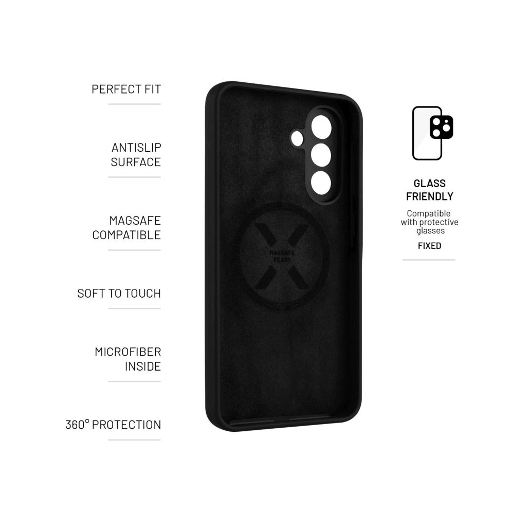 Zadní kryt FIXED MagFlow s podporou MagSafe pro Samsung Galaxy A56 5G, černý - FIXED