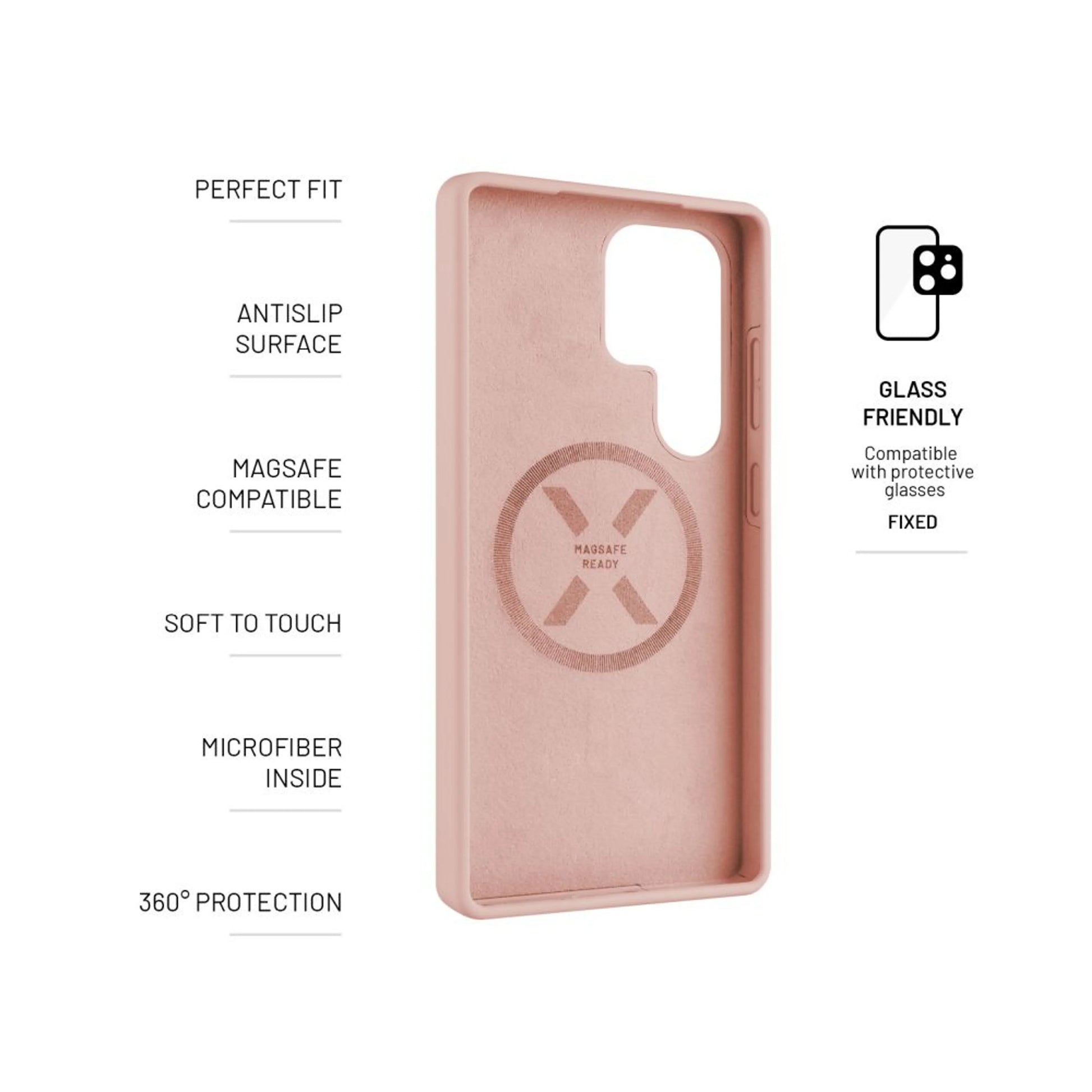 Zadní kryt FIXED MagFlow s podporou MagSafe pro Samsung Galaxy S25 Ultra, růžový - FIXED