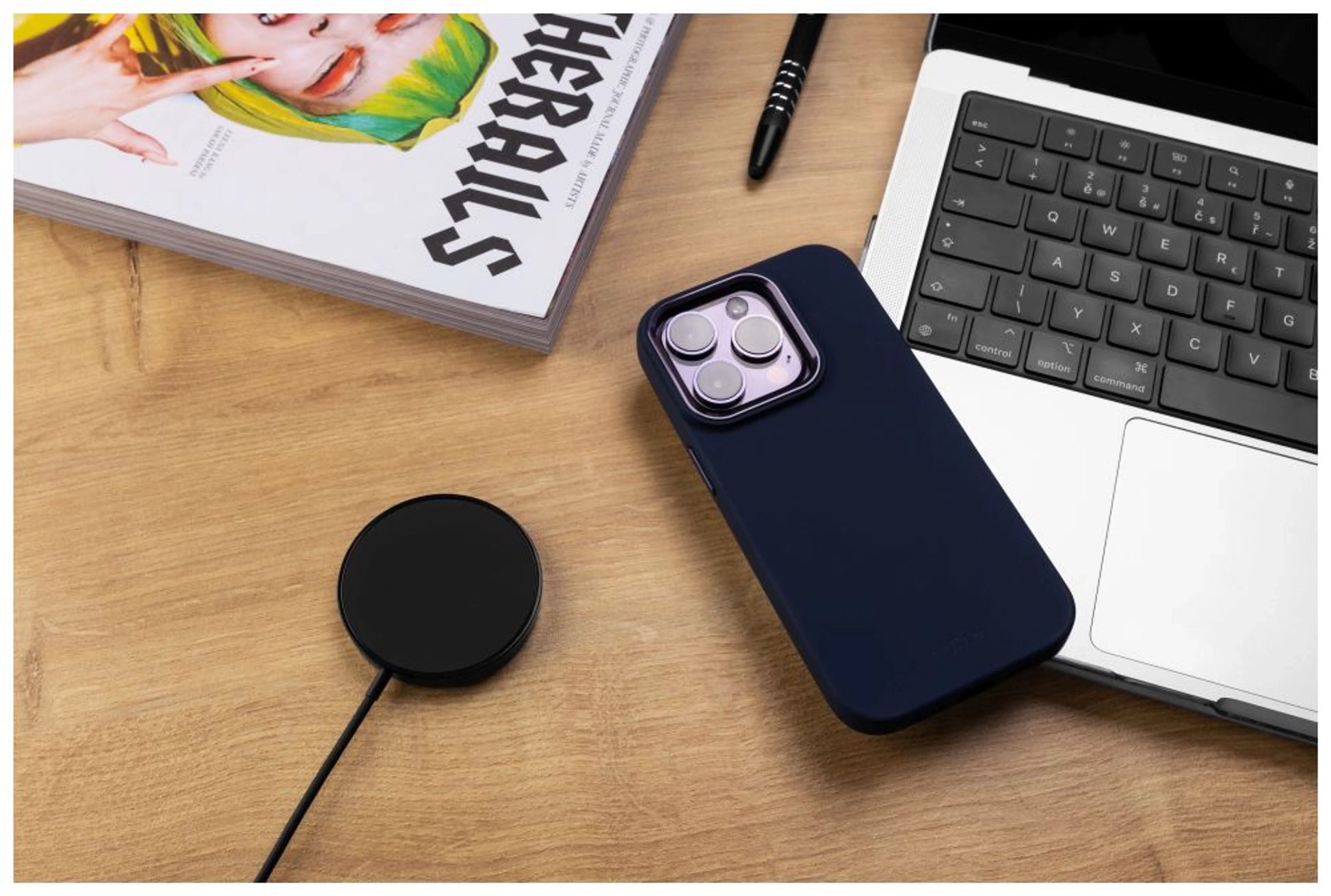 Zadní kryt FIXED MagFlow s podporou MagSafe pro Apple iPhone 15 Pro, modrý - FIXED