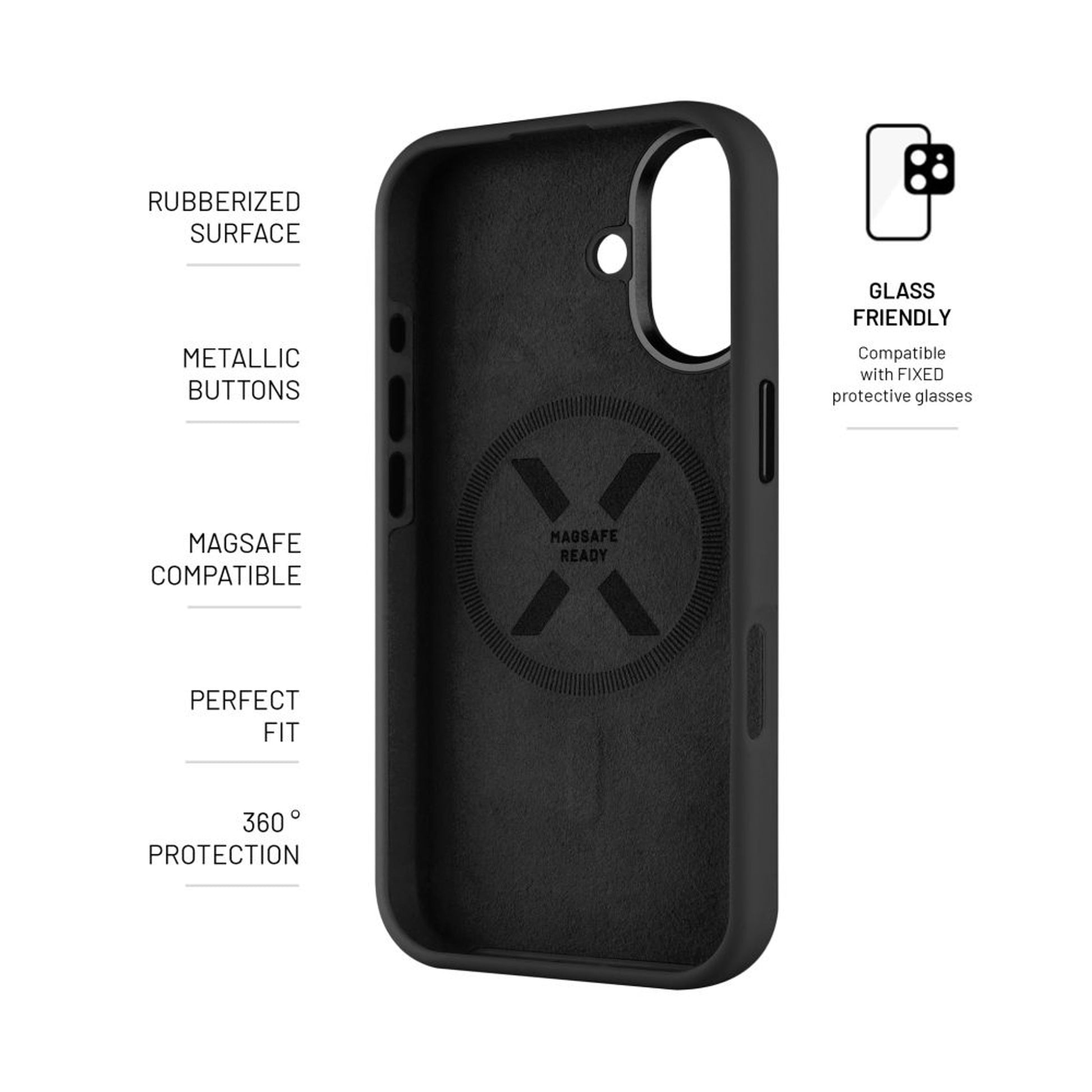 Zadní kryt FIXED MagFlow s podporou MagSafe pro Apple iPhone 17, černý - FIXED