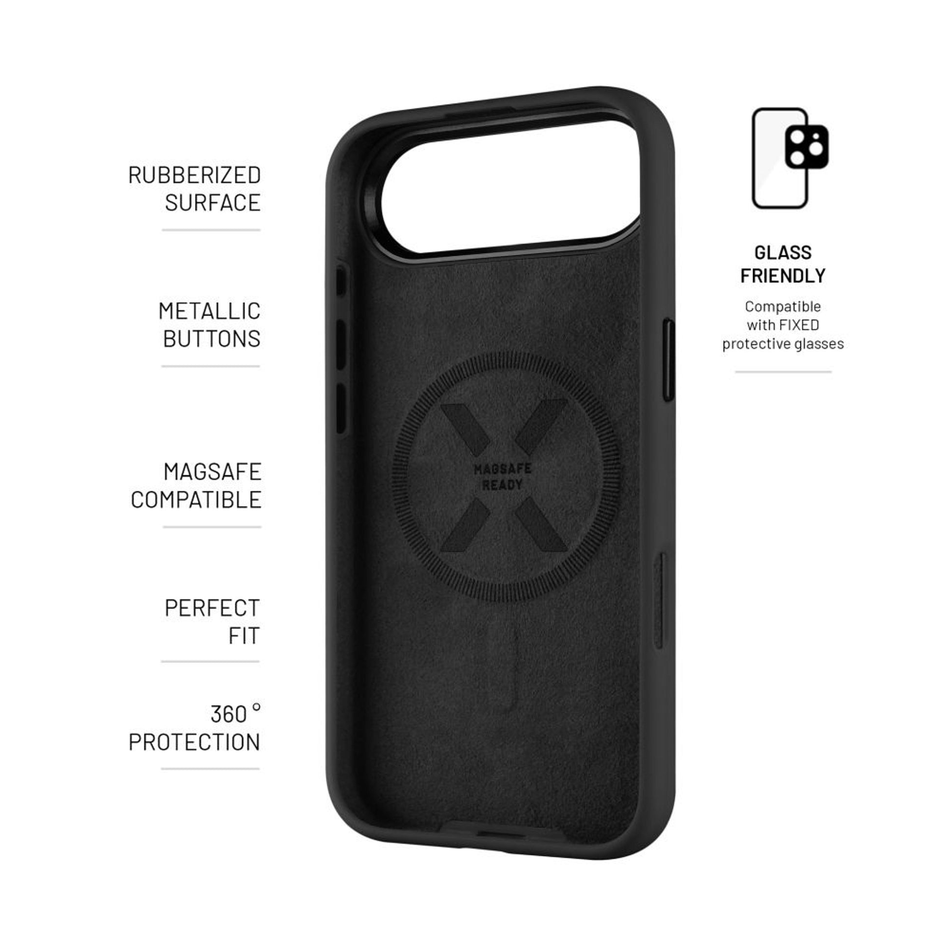 Zadní kryt FIXED MagFlow s podporou MagSafe pro Apple iPhone 17 Air, černý - FIXED