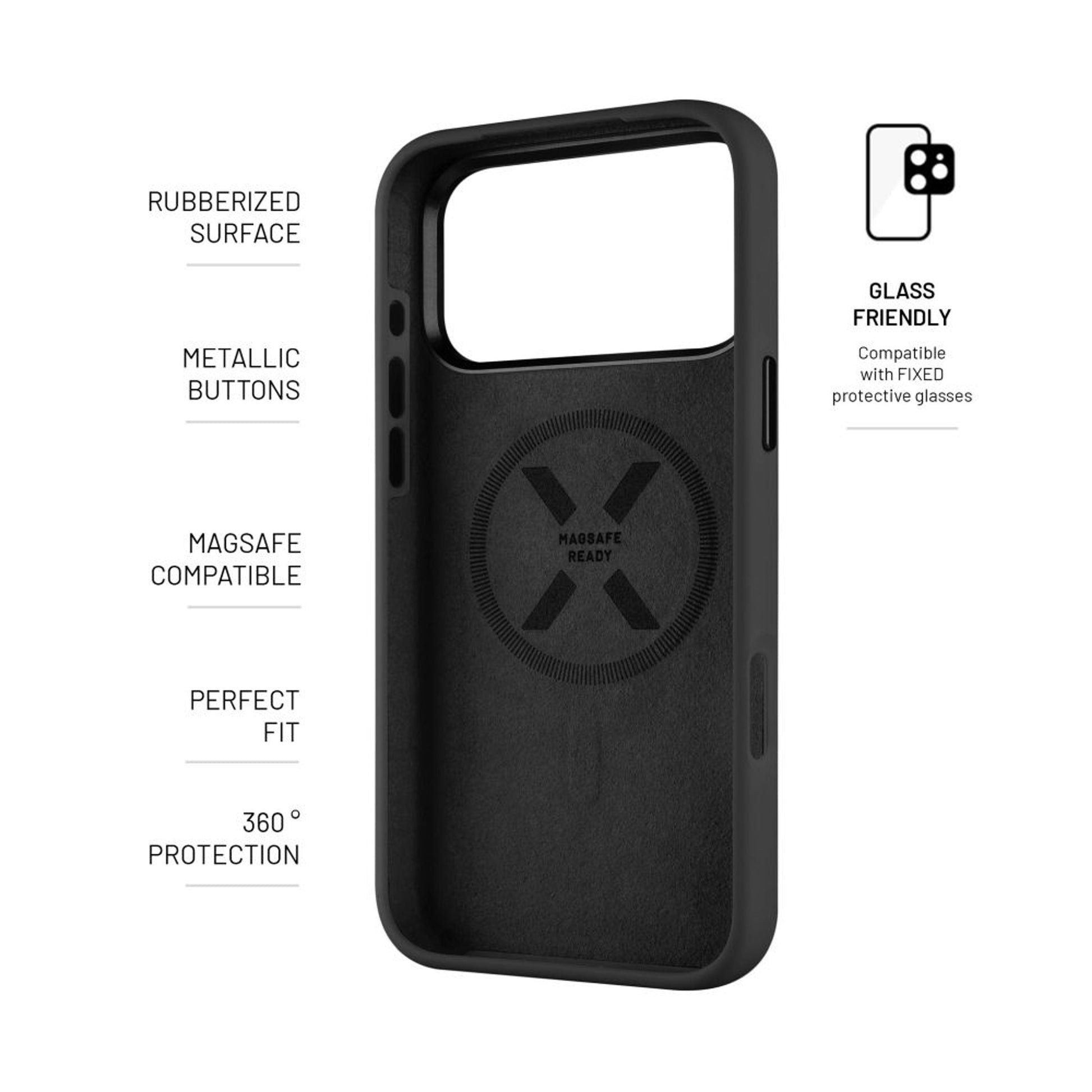 Zadní kryt FIXED MagFlow s podporou MagSafe pro Apple iPhone 17 Pro Max, černý - FIXED