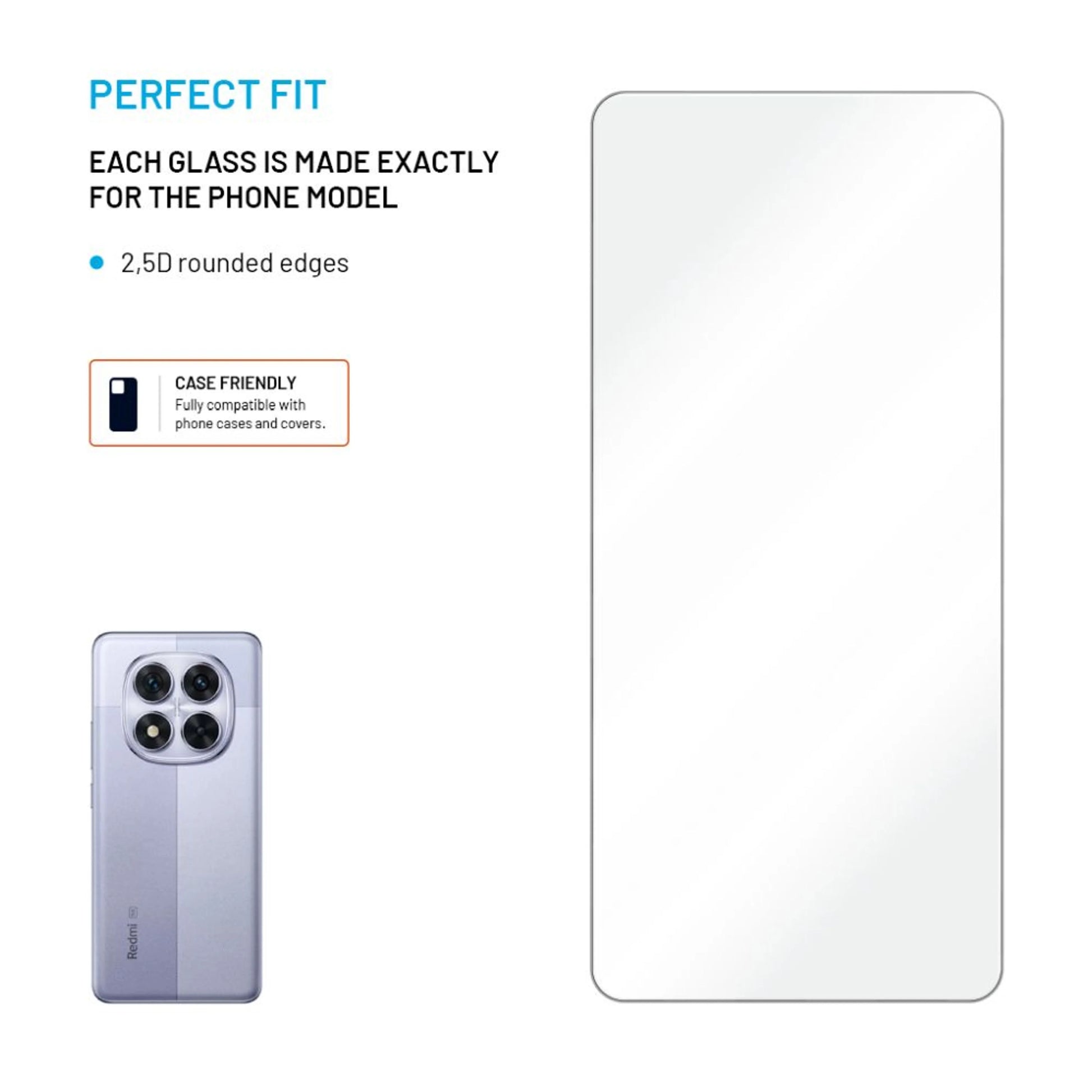 Twarda szyba ochronna FIXED do Xiaomi Redmi Note 14 5G/POCO M7 Pro 5G, przezroczysta - FIXED