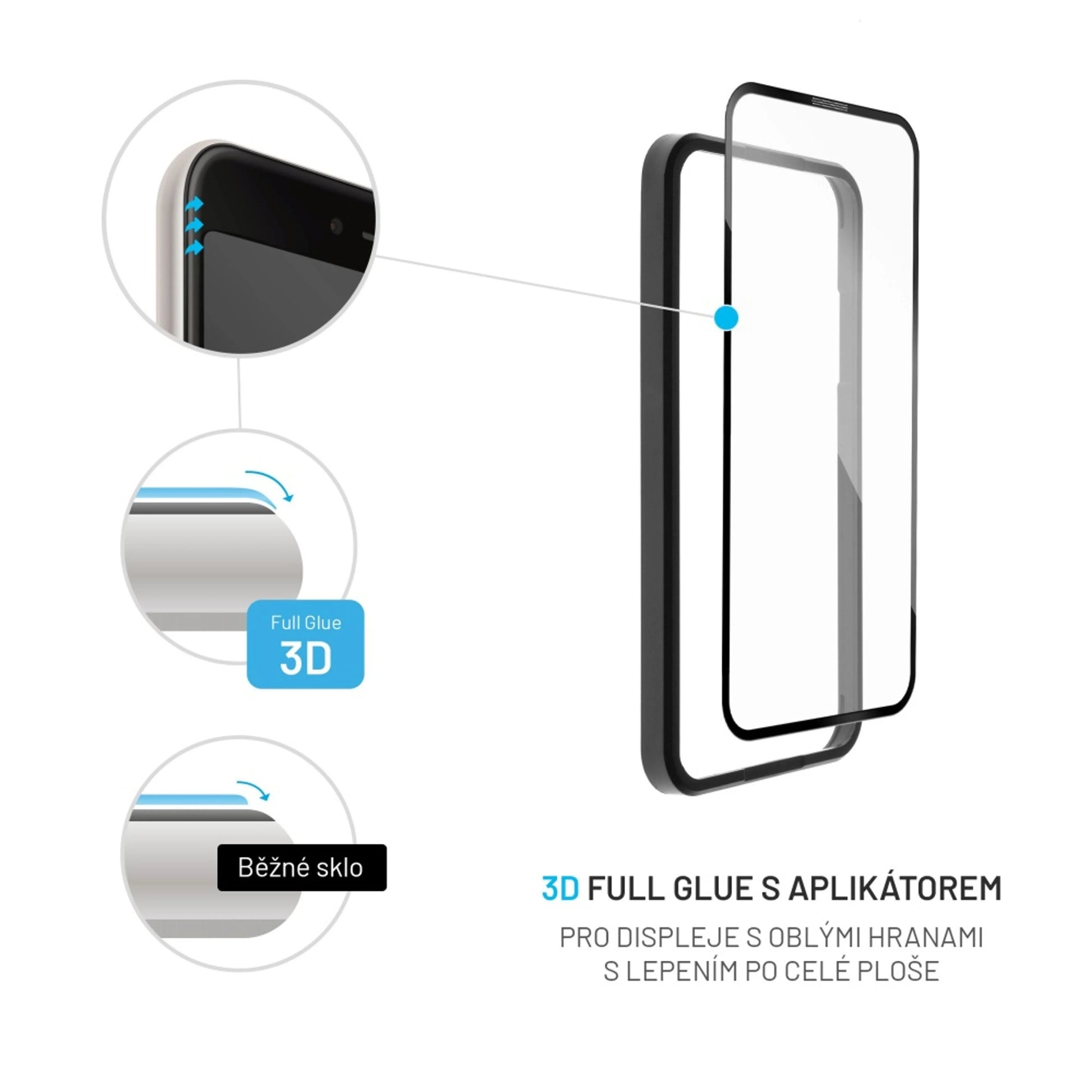 Ochranné tvrzené sklo FIXED 3D Full-Cover s aplikátorem pro Apple iPhone 13/13 Pro, černé - FIXED