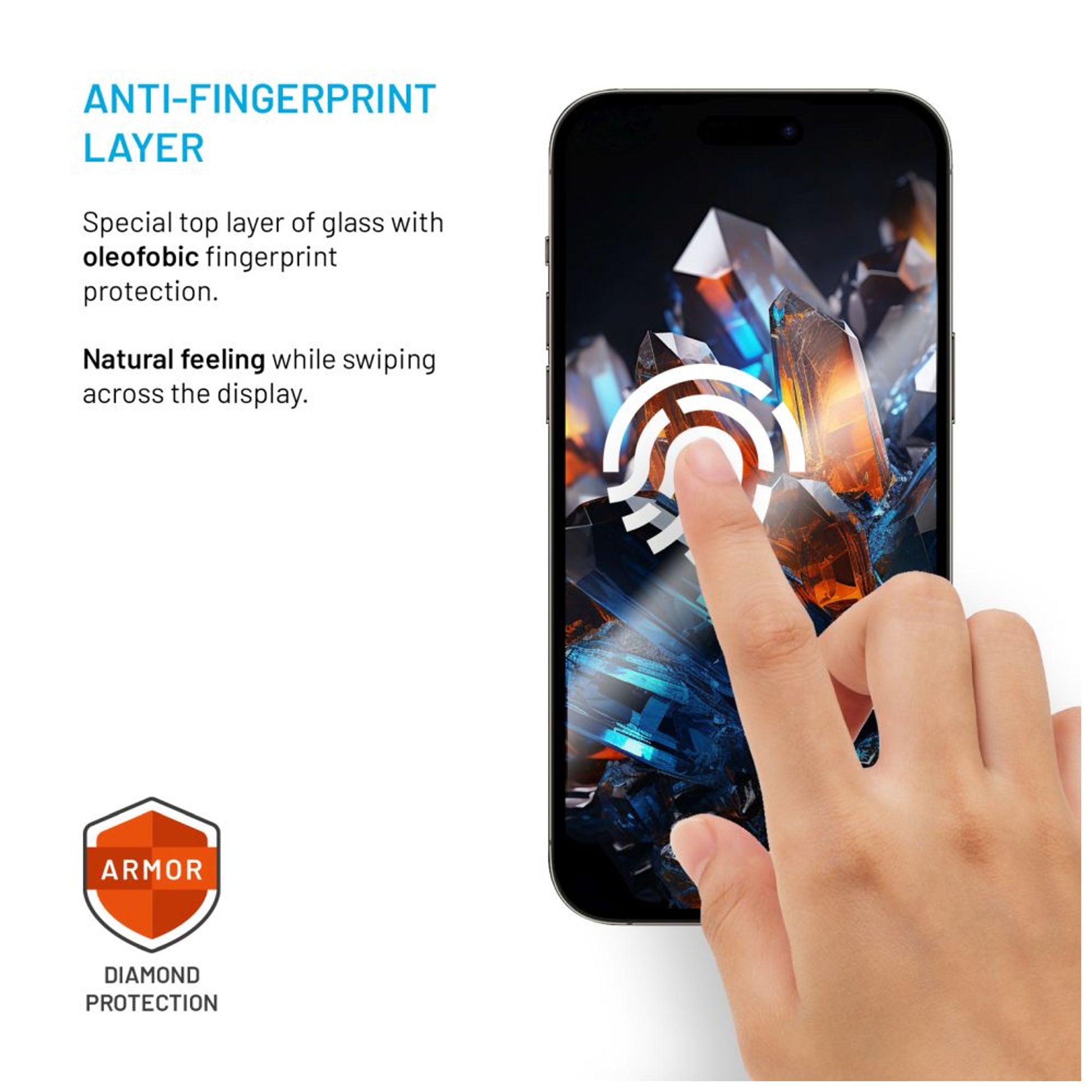 Ultra odolné tvrzené sklo FIXED Armor s Anti-dust aplikátorem a AR vrstvou pro Apple iPhone 16 Pro, černé - FIXED