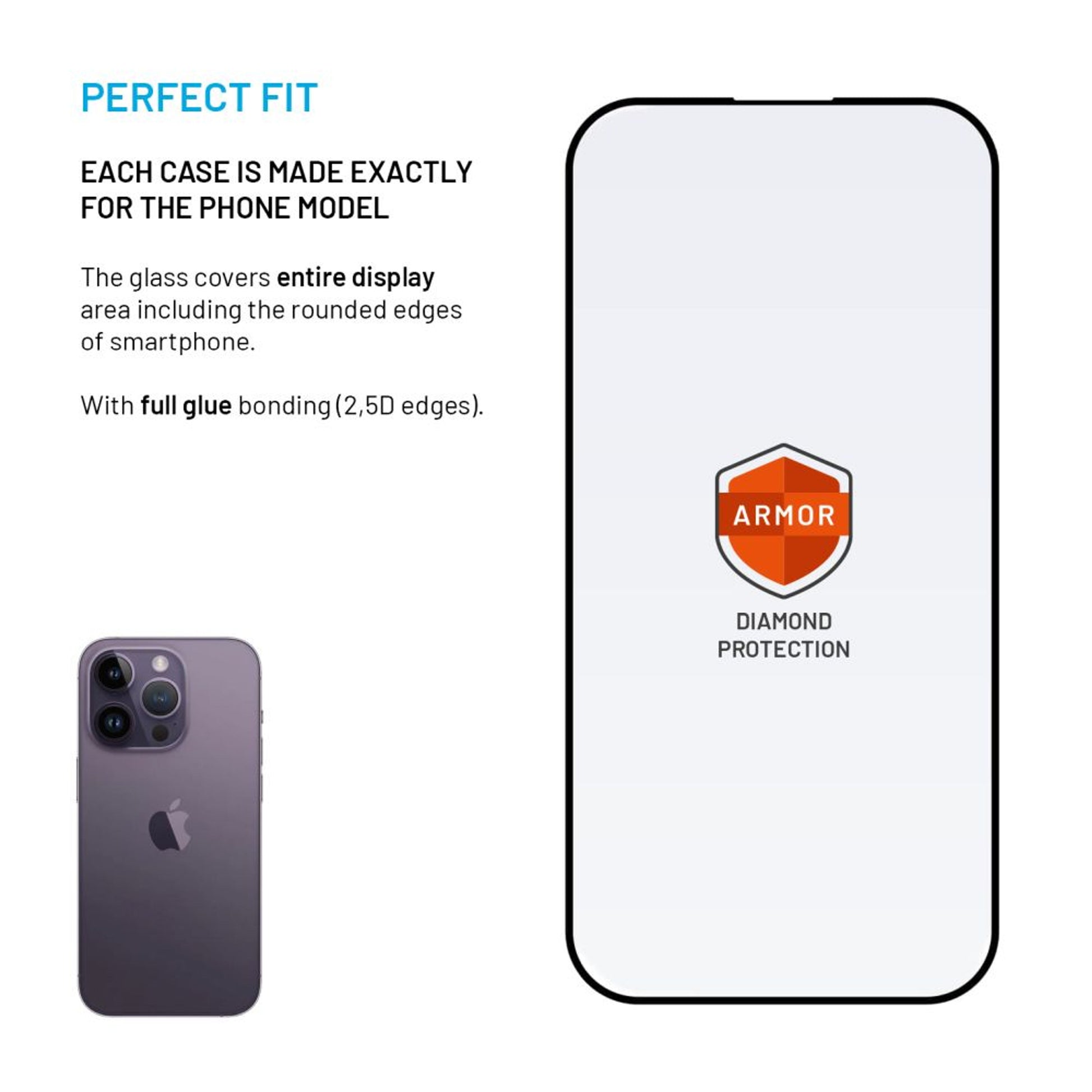 Ultra odolné tvrzené sklo FIXED Armor s Anti-dust aplikátorem a AR vrstvou pro Apple iPhone 14 Pro Max, černé - FIXED