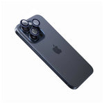 Ochranná skla čoček fotoaparátů FIXED Camera Glass pro Apple iPhone 15 Pro/15 Pro Max, tmavě modrá - FIXED