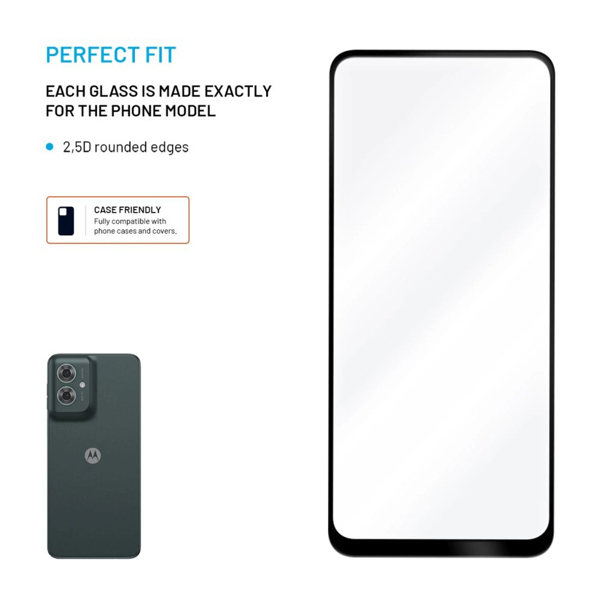 Twarda szyba ochronna FIXED Full-Cover do Motorola Moto G55 5G, czarna - FIXED