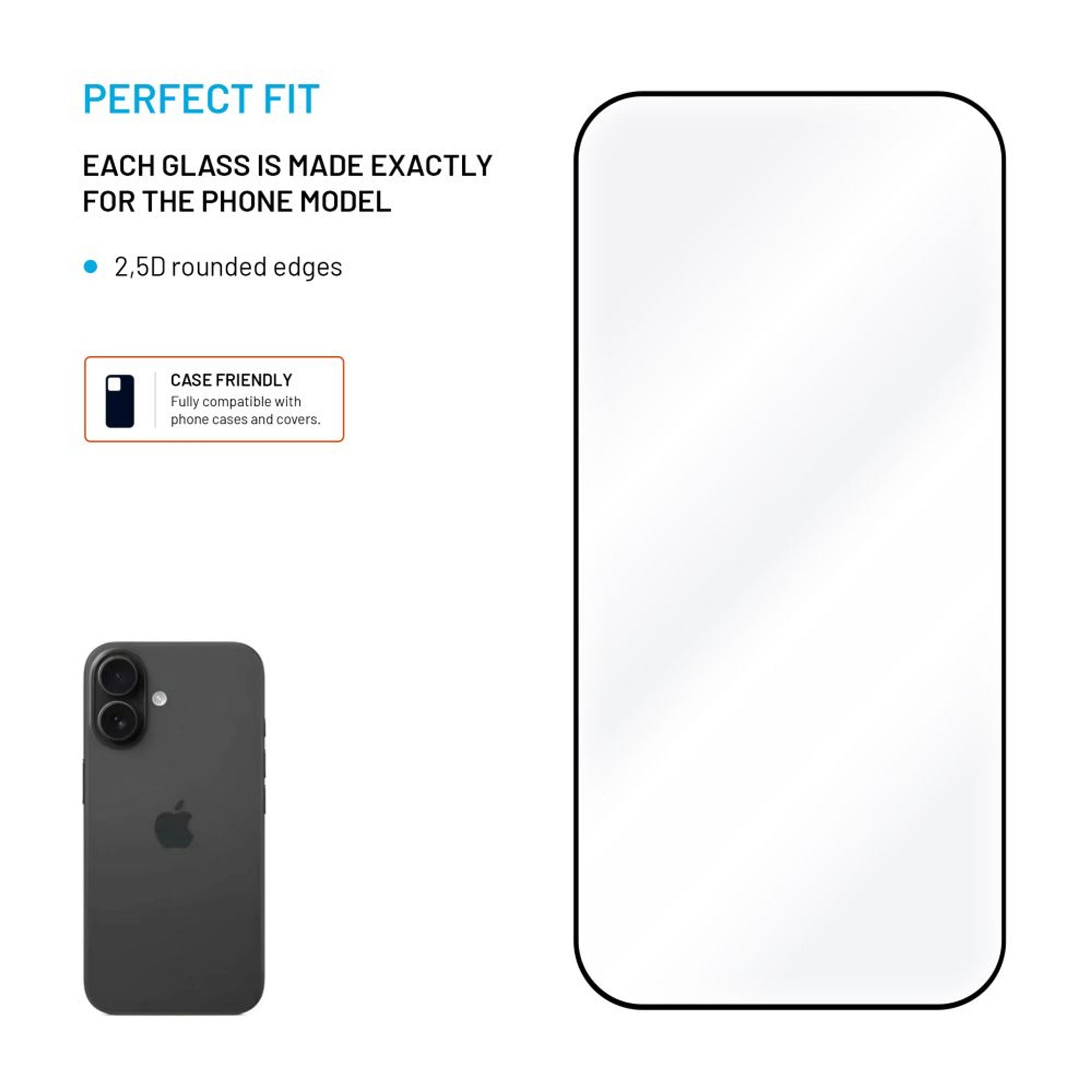 Tvrzené sklo FIXED Full-Cover s aplikátorem pro Apple iPhone 17, 2ks, černé - FIXED