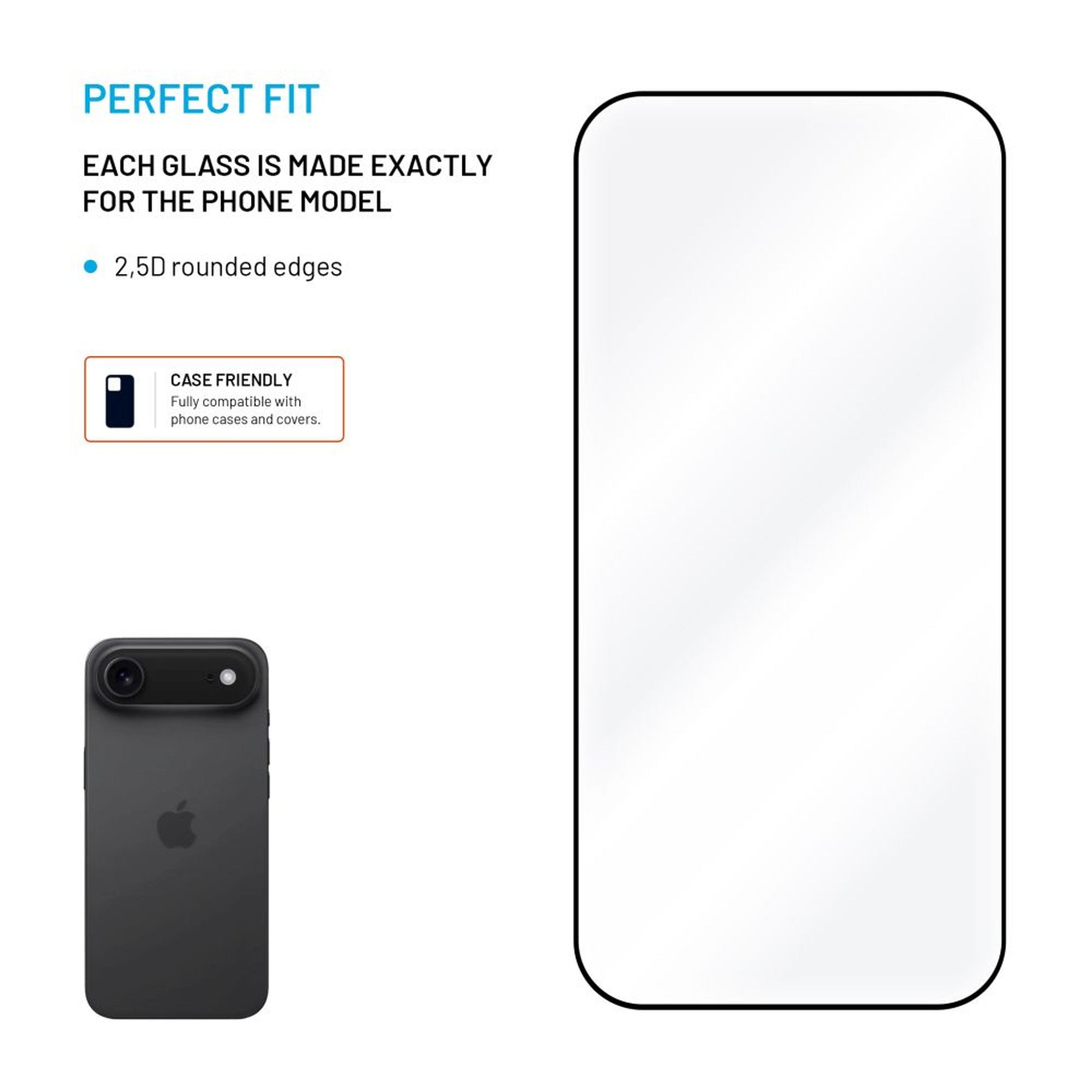 Tvrzené sklo FIXED Full-Cover s aplikátorem pro Apple iPhone 17 Air, 2ks, černé - FIXED