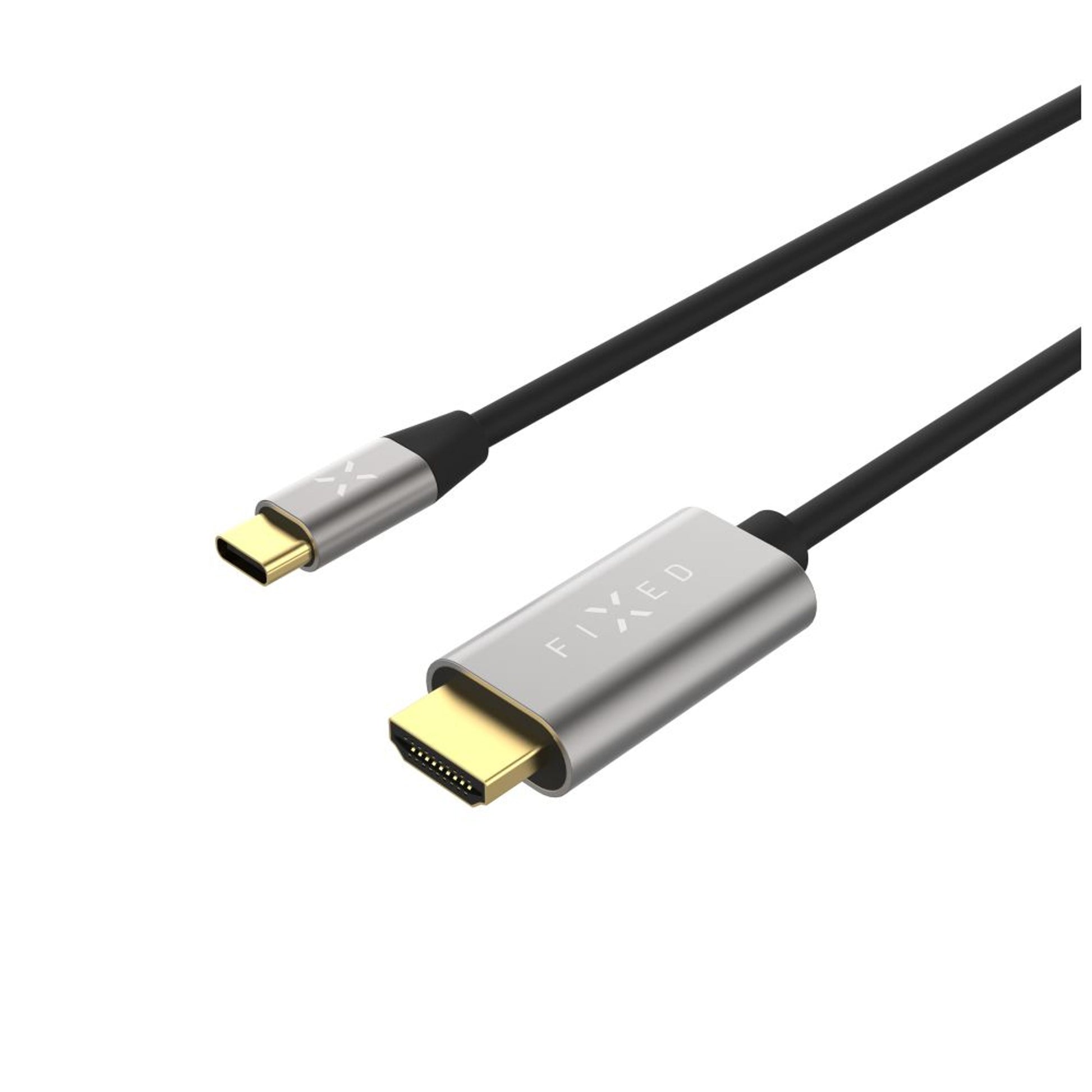Video kabel FIXED s konektory USB-C/HDMI, USB-C 3.1 Gen 2 18Gbps, HDMI 2.0 4K60Hz, 2m, šedý - FIXED