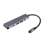 5-portový hliníkový USB-C FIXED HUB Mini pro notebooky a tablety, šedý - FIXED