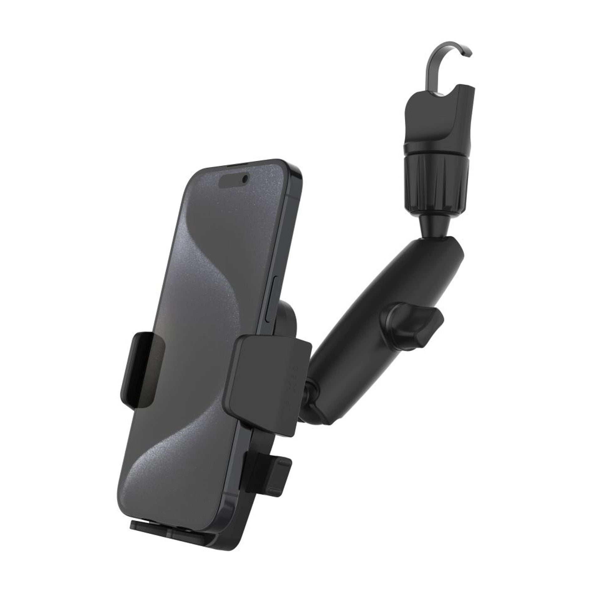 Univerzální držák do auta FIXED Iconiq Mirror s nohou na zpětné zrcátko, černý - FIXED