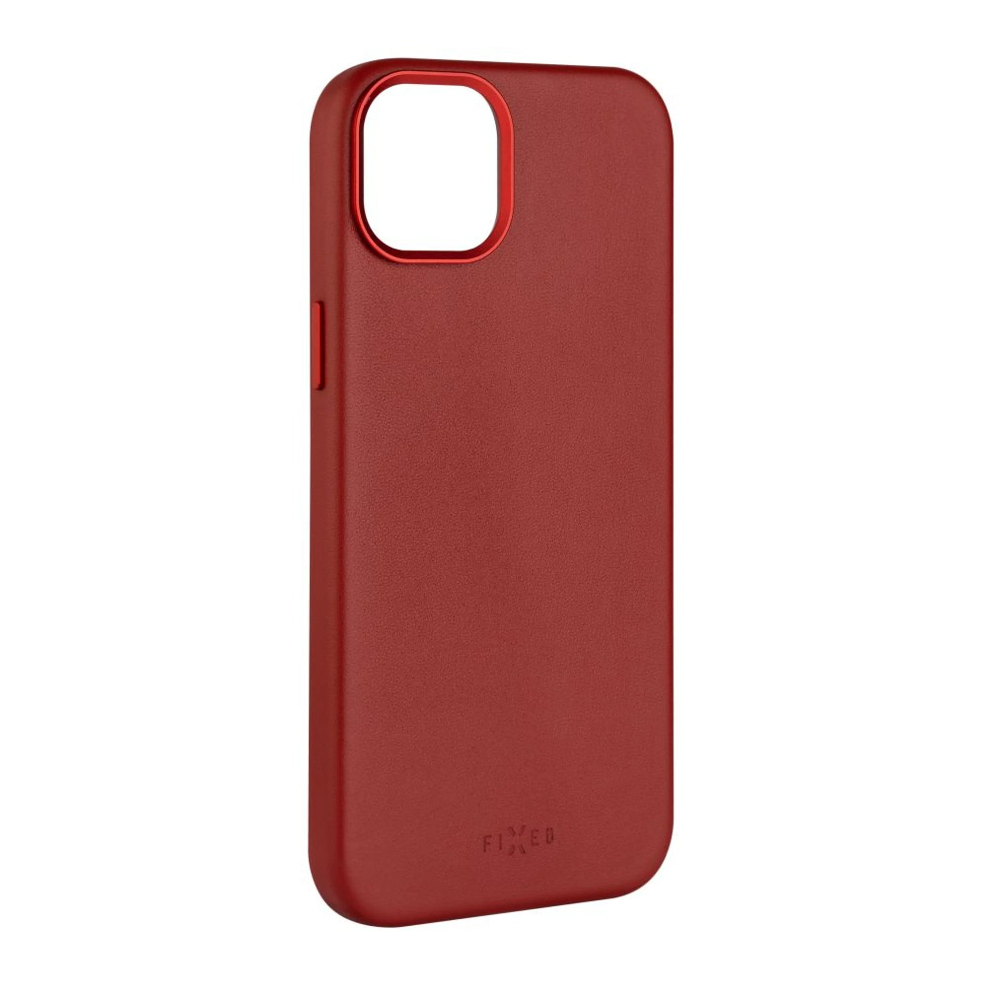 Kožený zadní kryt FIXED MagLeather s podporou Magsafe pro Apple iPhone 15, červený - FIXED