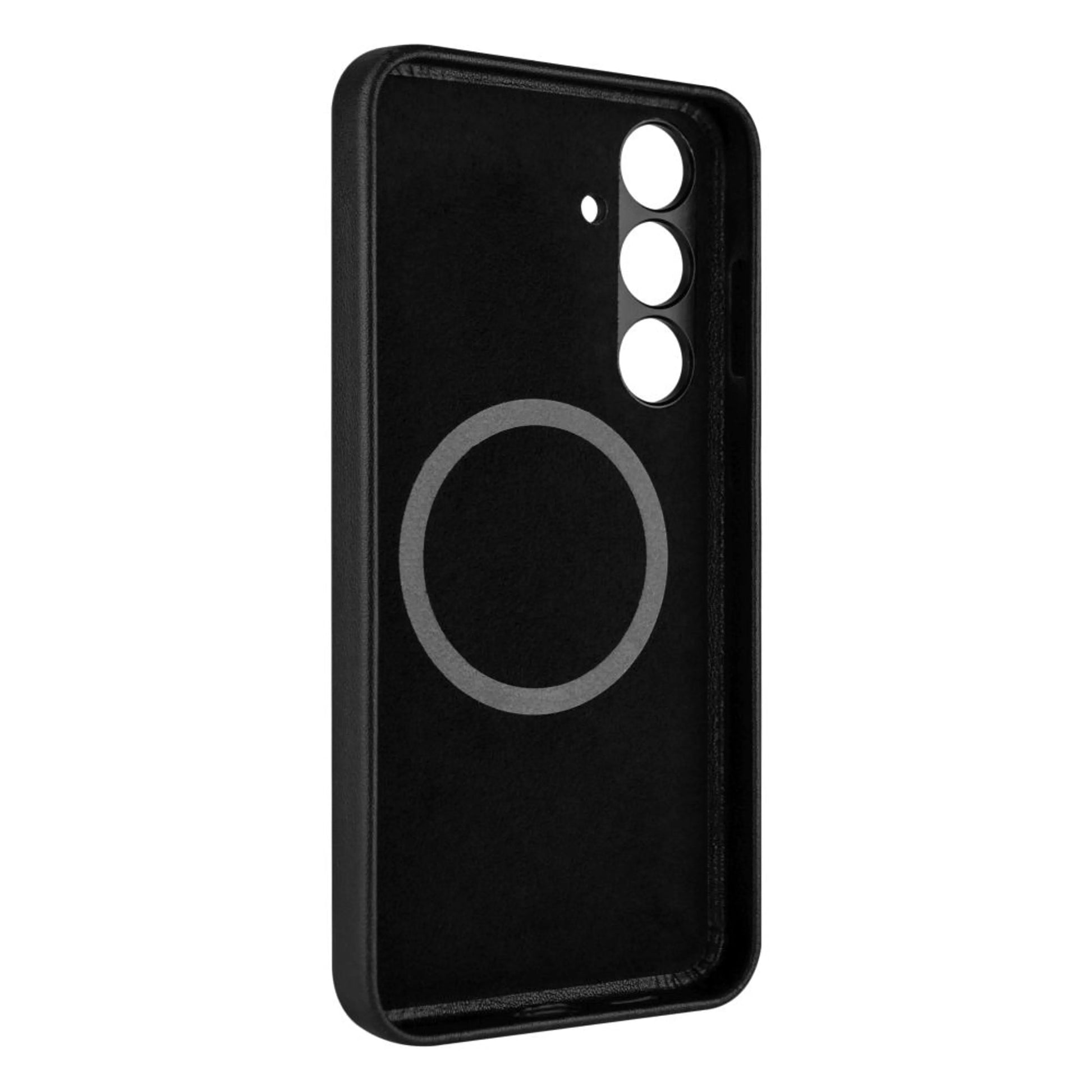 Kožený zadní kryt FIXED MagLeather s podporou MagSafe pro Samsung Galaxy S24+, černý - FIXED