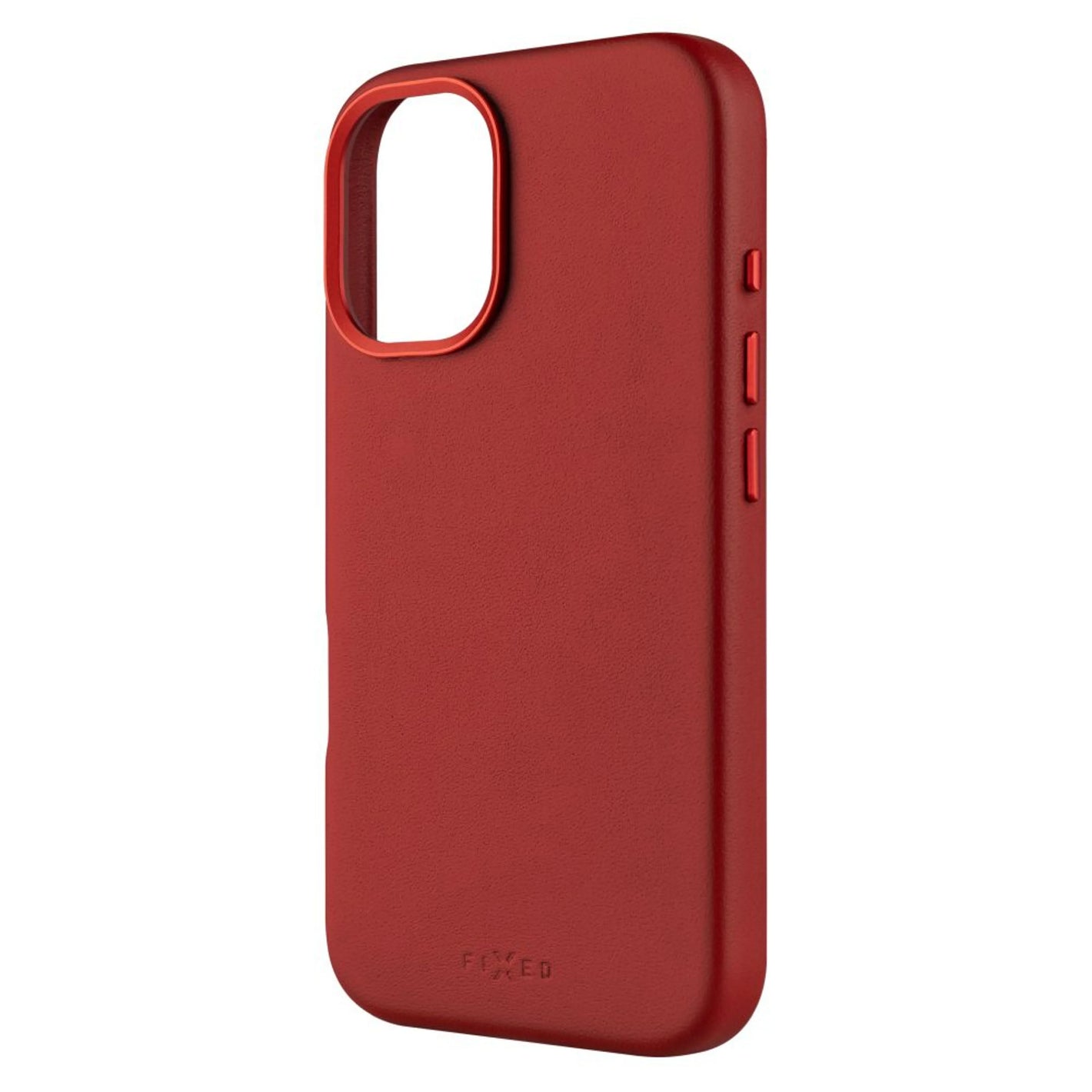 Kožený zadní kryt FIXED MagLeather s podporou MagSafe pro Apple iPhone 16, červený - FIXED