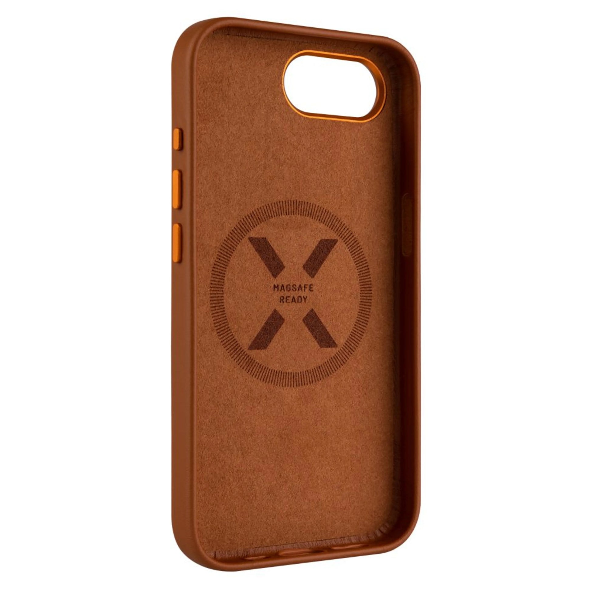 Kožený zadní kryt FIXED MagLeather s podporou MagSafe pro Apple iPhone 16e, hnědý - FIXED